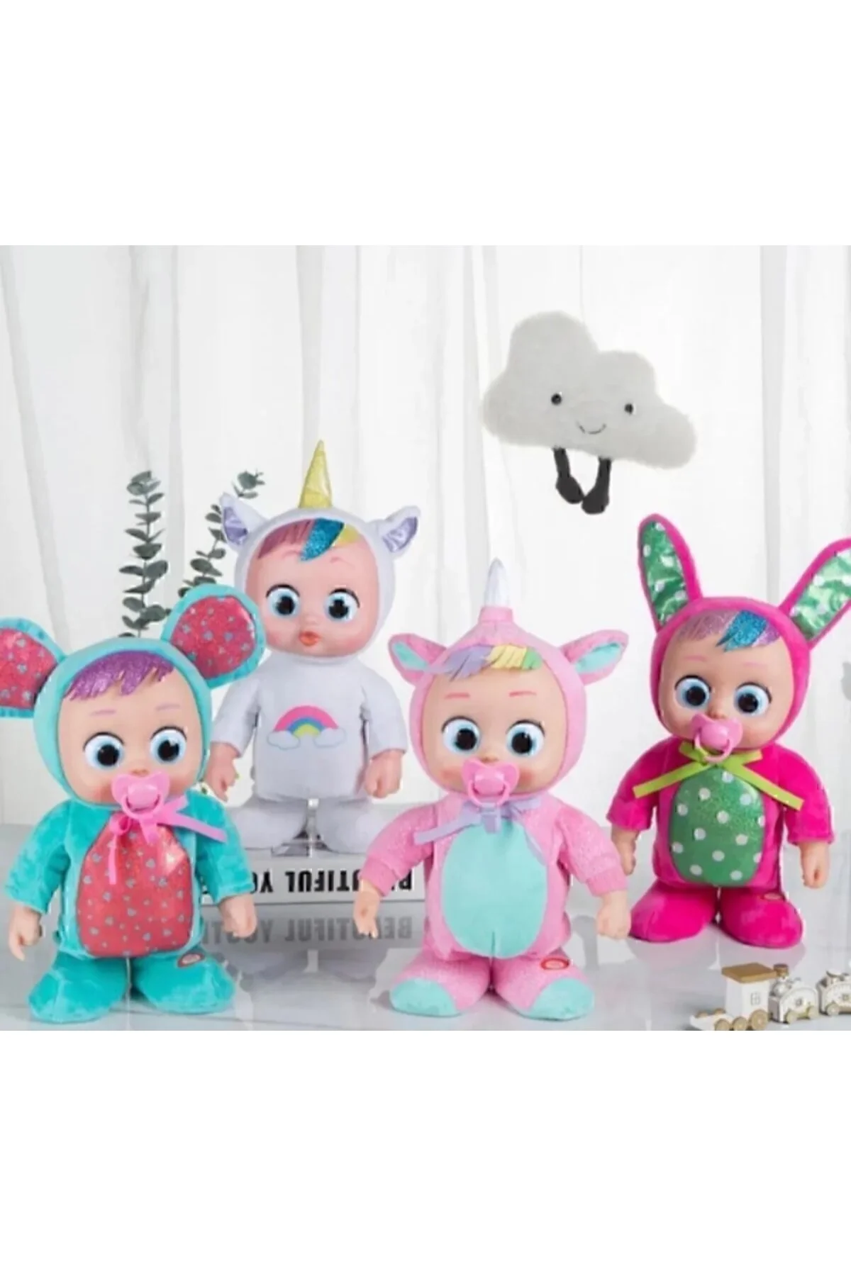 اسباب بازی های پشمی گریه کودک راه رفتن موزیکال باطری پستانک Happy Toys