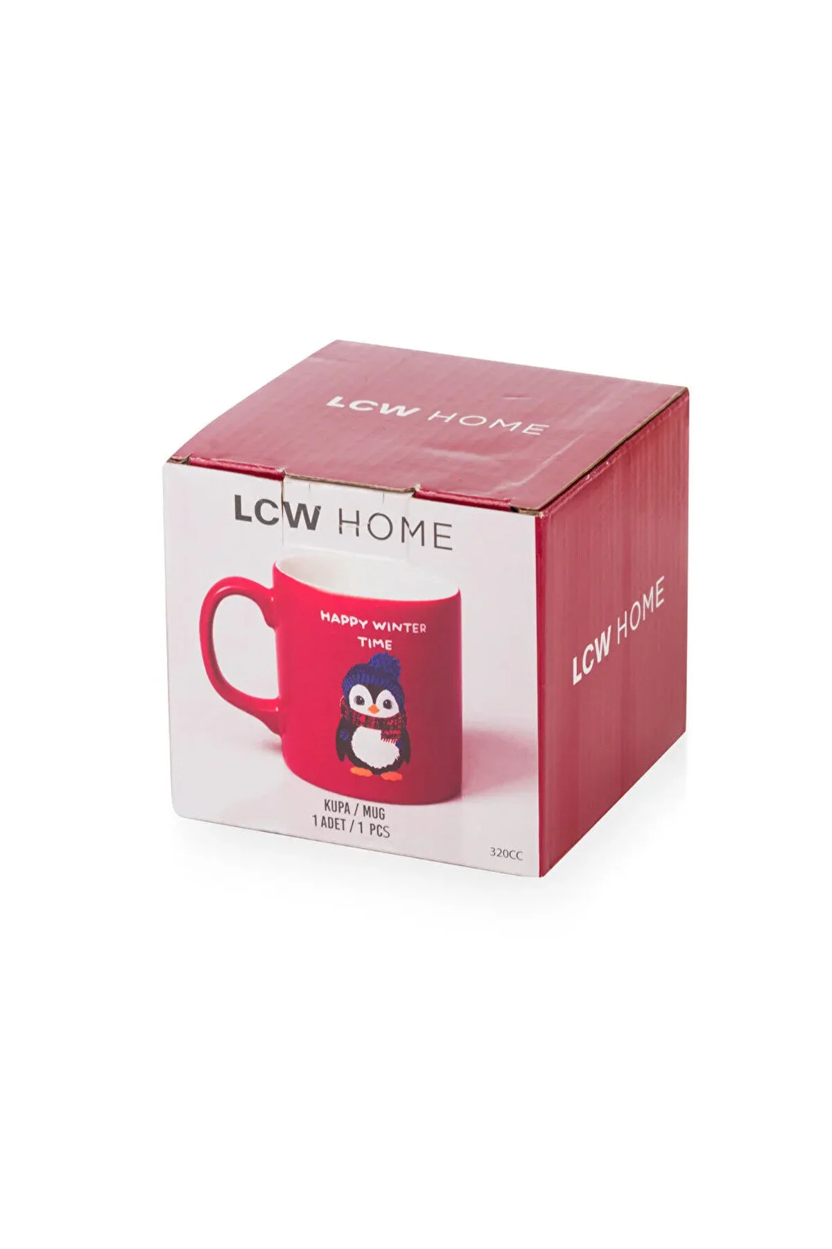 ماگ قرمز فنجان Lcw Home Cup سرامیکی طرح دار 320 میل LC Waikiki