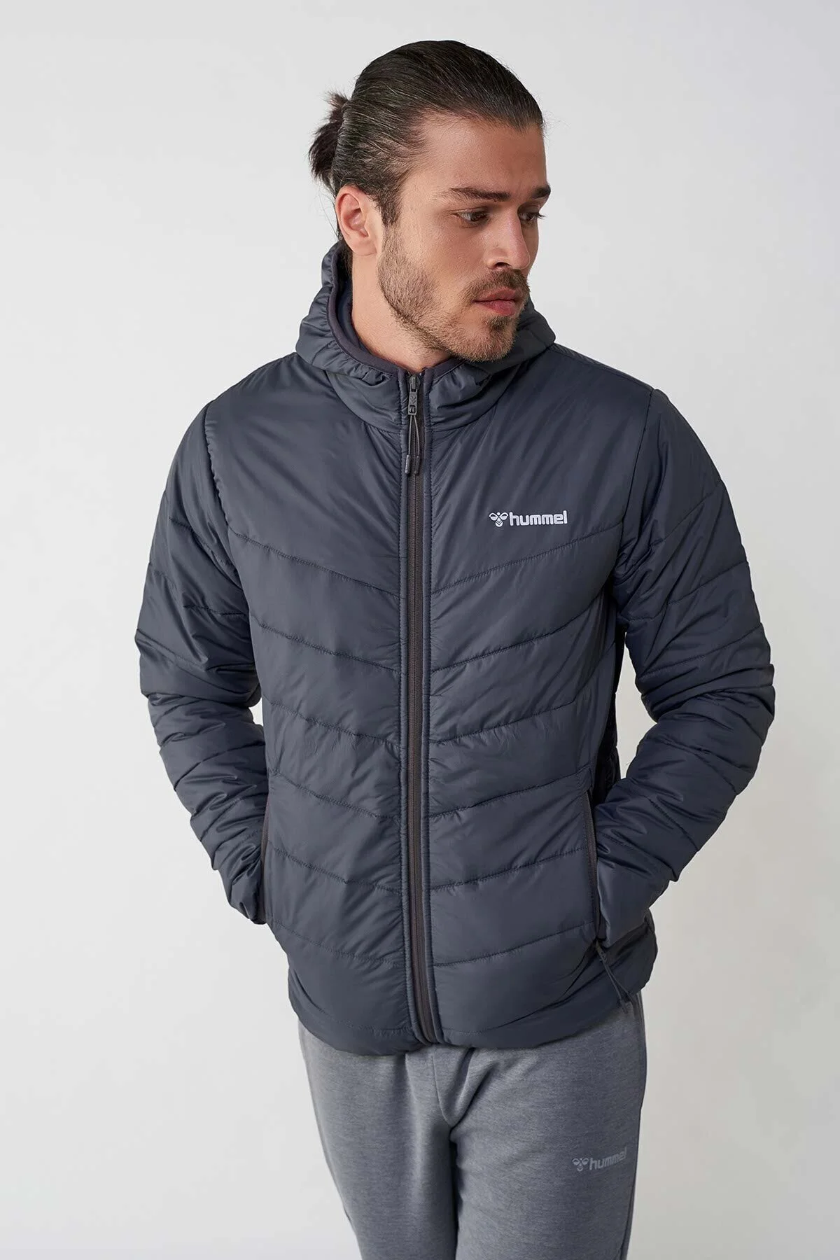 کاپشن خاکستری مردانه کت هومل اورجینال hummel