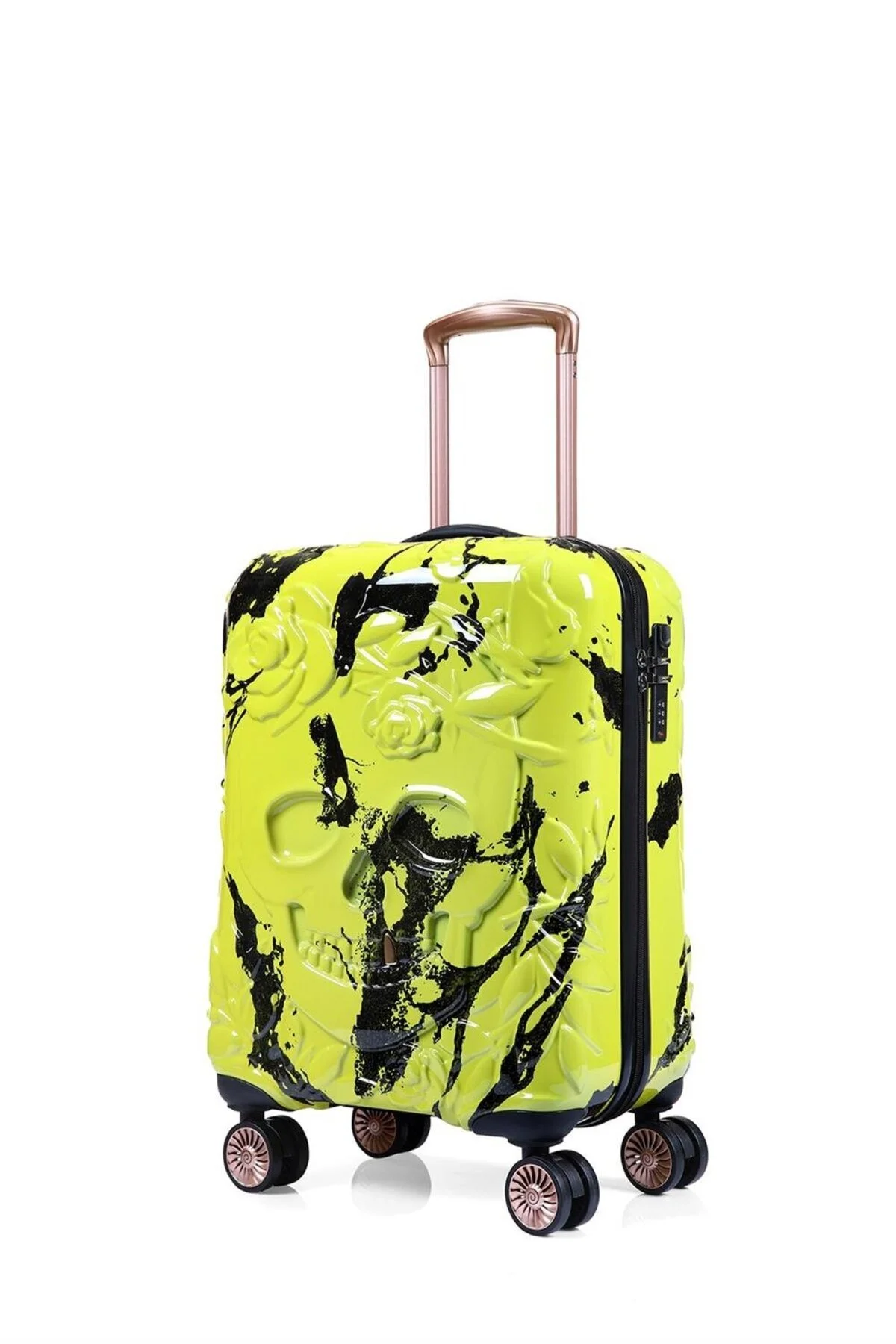 چمدان و ساک مشکی مردانه زنانه سایز متوسط ​​5217 Skull Polycarbonate 5217 65 CM STD ÇÇS
