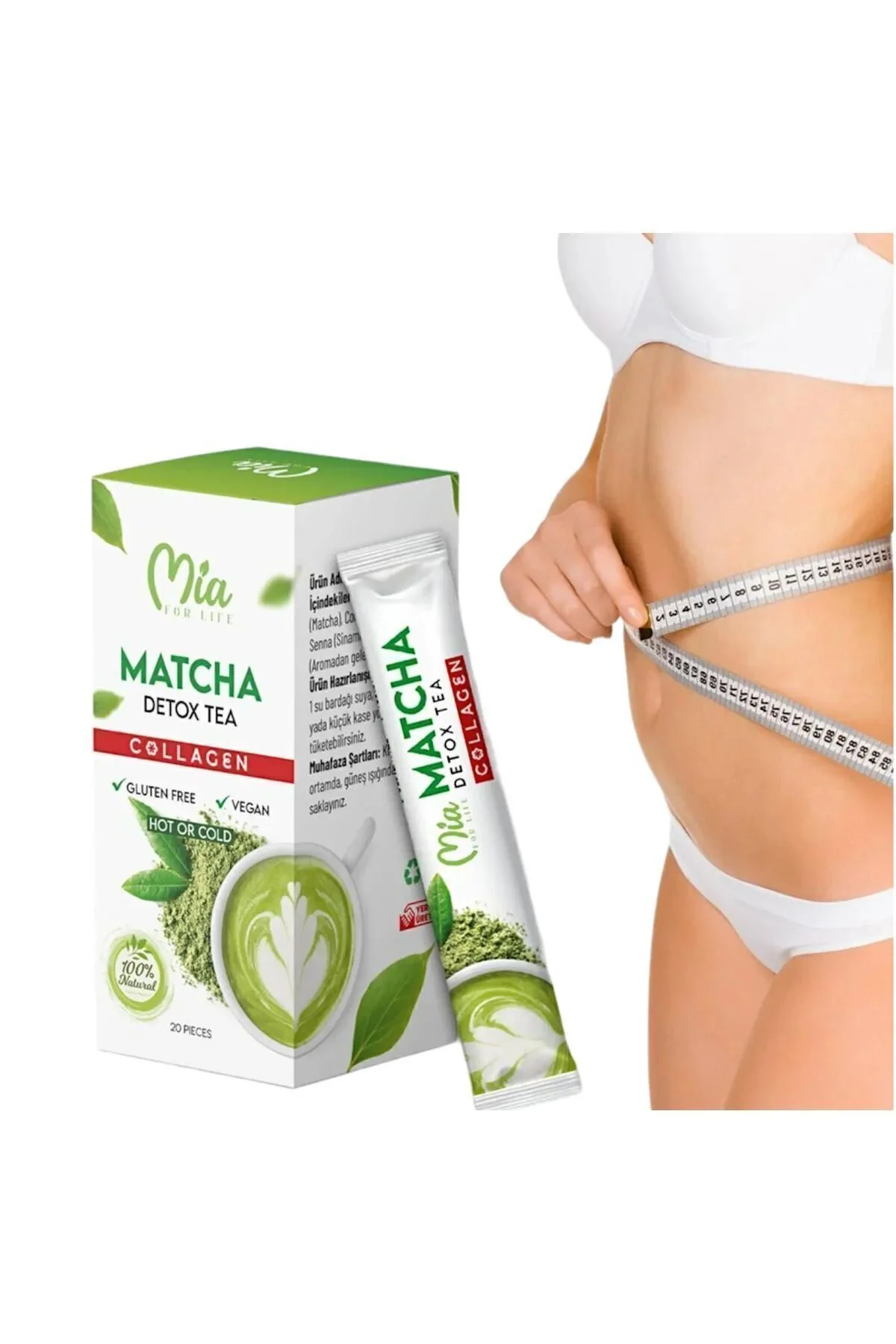 چای کیسه ای لیوانی ALEYNA SPICE MATCHA DETOX TEA COLLAGEN 20 قطعه Mia For Life