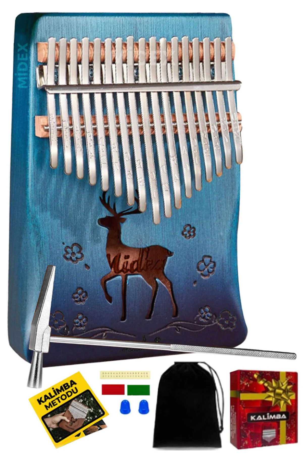 کالیمبا KLX 510 گوزن درخت واقعی الگوی KALIMBA 17 KEY Midex