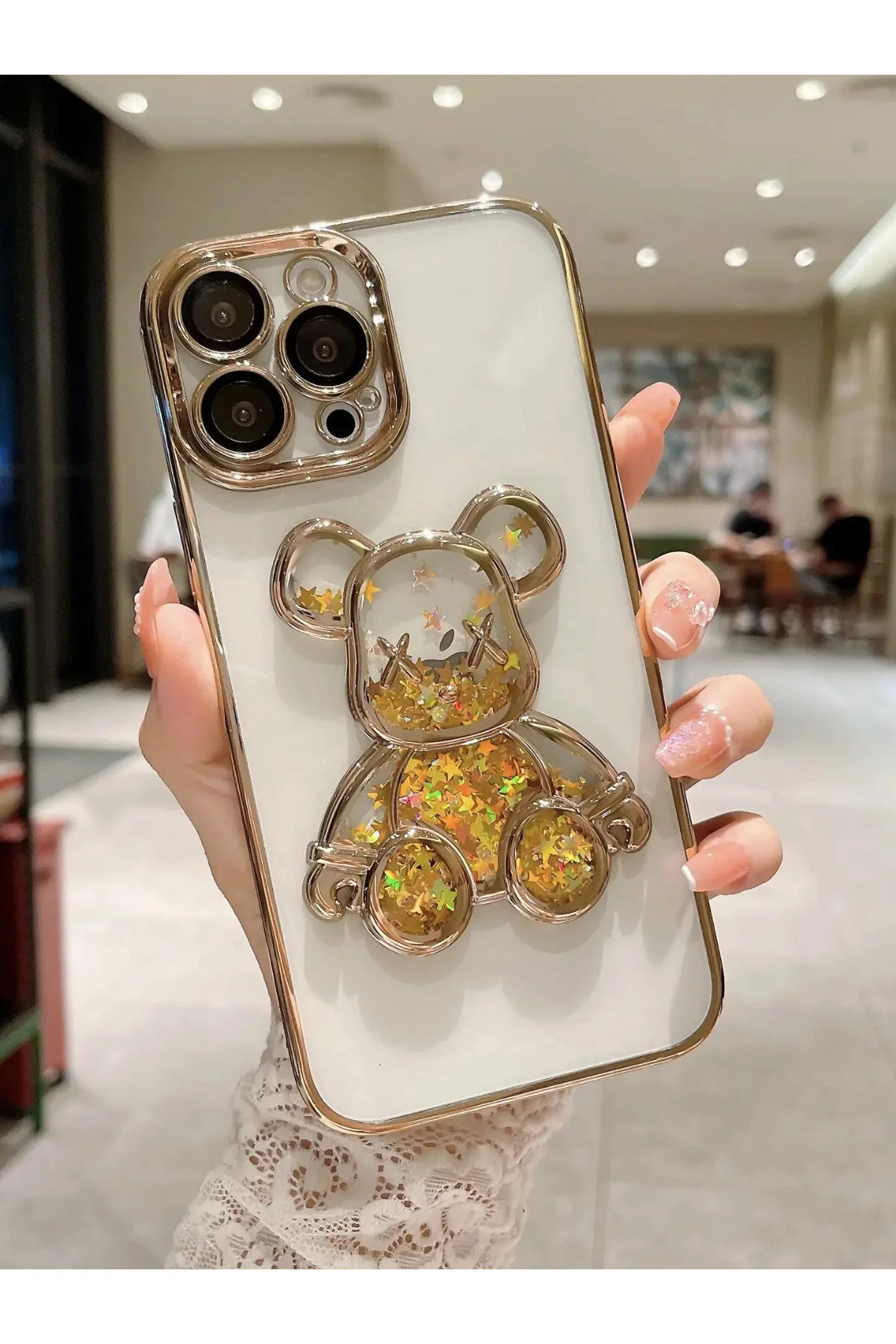 کاور و قاب خرس عروسکی پر زرق برق با طراحی شیک سازگار IPHONE 14 PRO innovicase