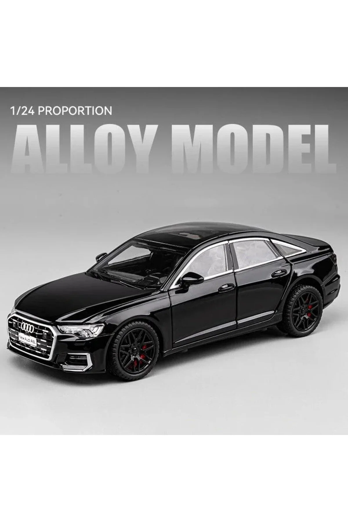 ماشین اسباب بازی 1.24 درهای صوتی سبک AUDI A6 برای باز است Shem
