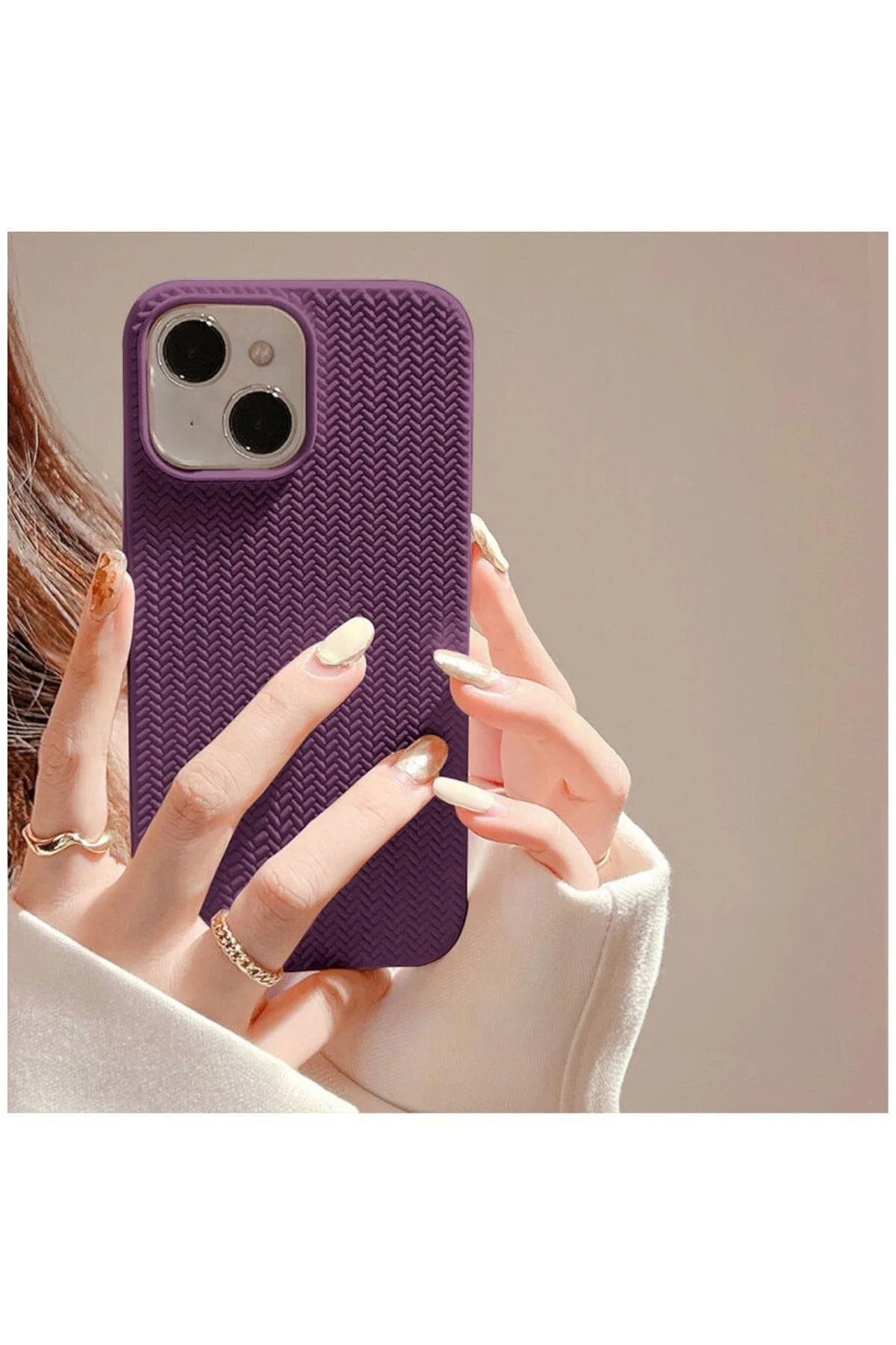 کاور و قاب سیلیکونی بافته شده ZEBANA APPLE IPHONE 15 DEEP PURPLE Zebana
