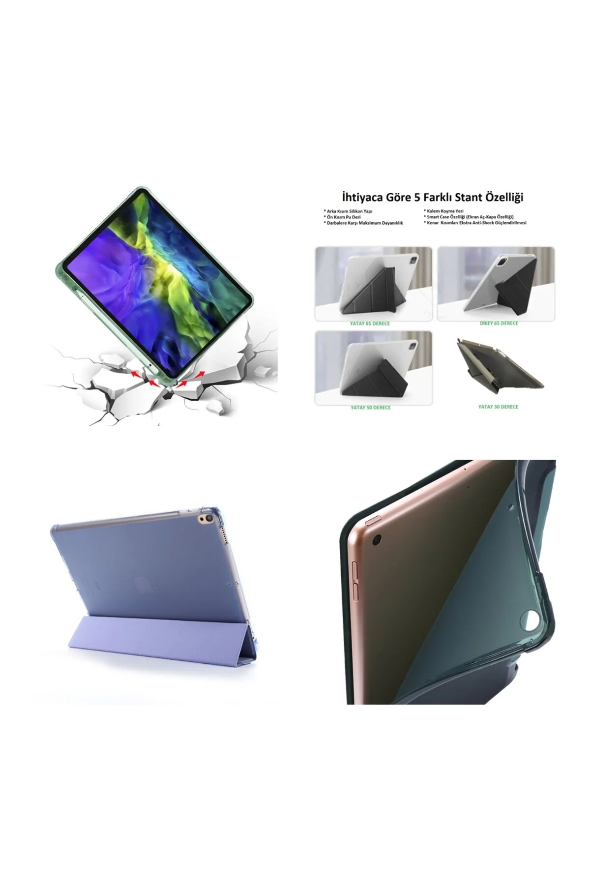 کاور تبلت APPLE IPAD PRO 12.9 نسل چهارم قاب سه تاشو با محفظه مداد UnDePlus