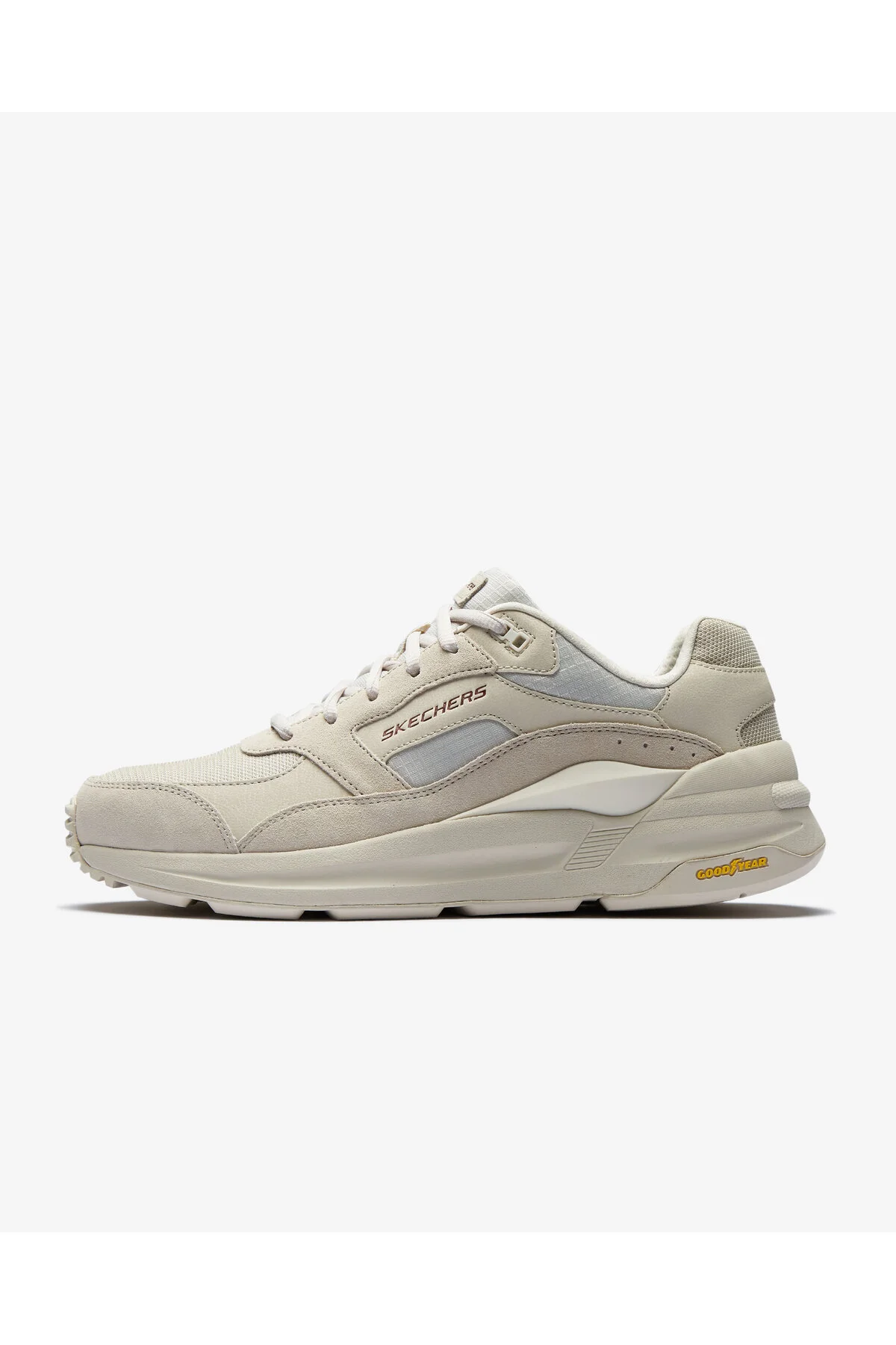 کفش پیاده روی سفید مردانه کتانی ورزش گندمی اسکچرز برند آمریکا Skechers