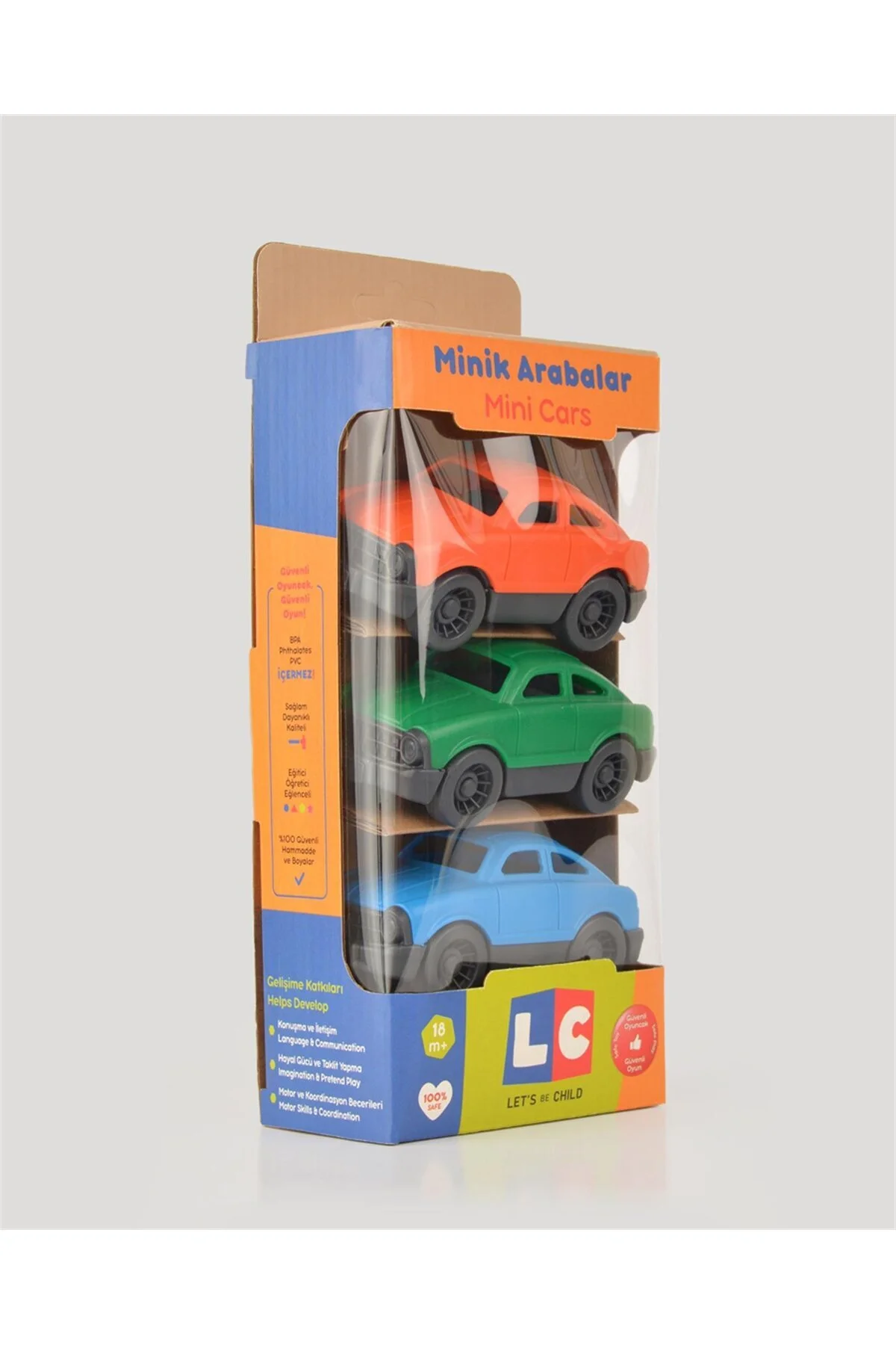 ماشین اسباب بازی LC نارنجی سبز آبی های کوچک let's be child