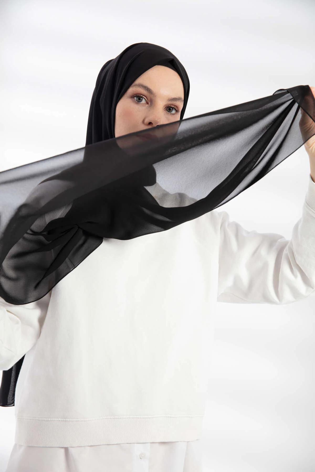 شال ابریشمی مشکی اورجینال PURESCARFS