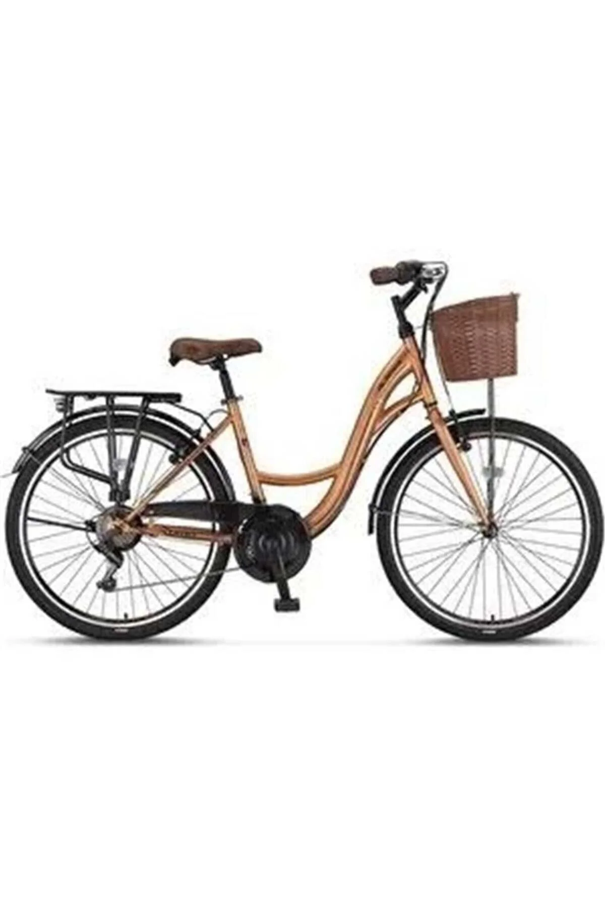دوچرخه مشکی زنانه UMIT 2810 CITY 28 چرخ 21 GEAR GOLD Ümit