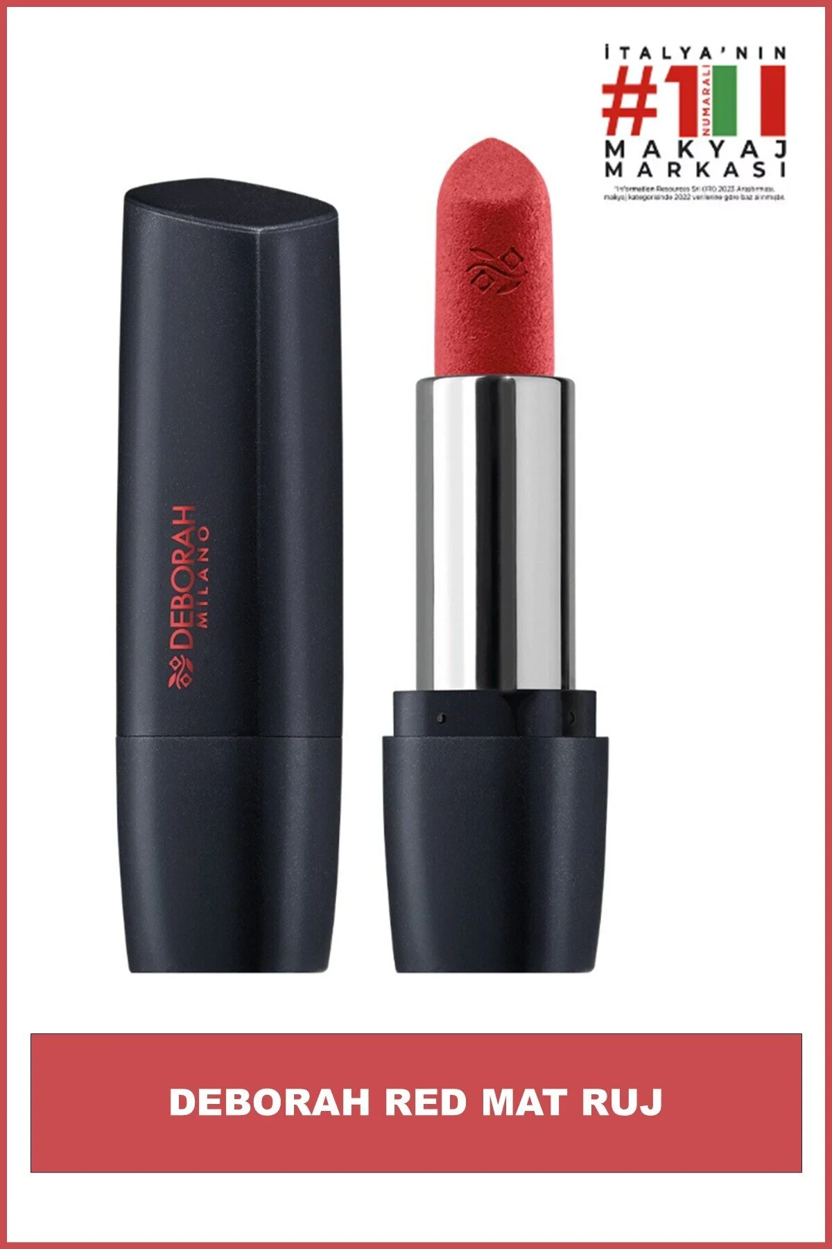 رژ لب جامد مات Milano Red رنگ قرمز شماره 03 دبورا Deborah