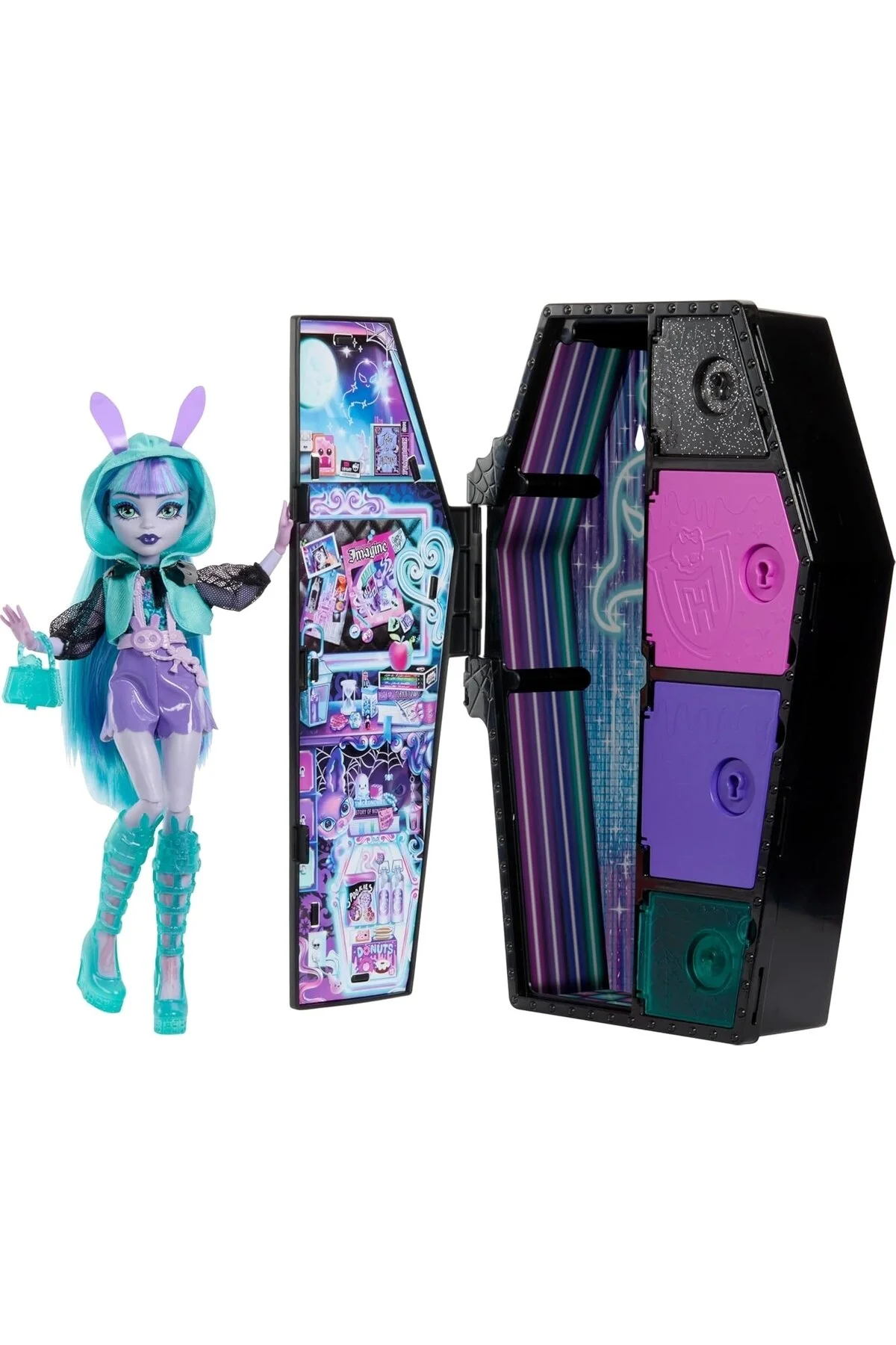 عروسک های مدل پسرانه و دخترانه بچگانه نئون نوزادان HNF82 را می ترساند TWYLA MONSTER HIGH
