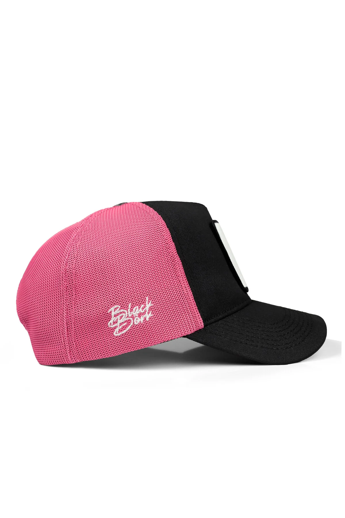 کلاه V1 Trucker Dudak مدل 2BS کلاه یونیسکس سیاه و صورتی با لوگوی خاص BlackBörk