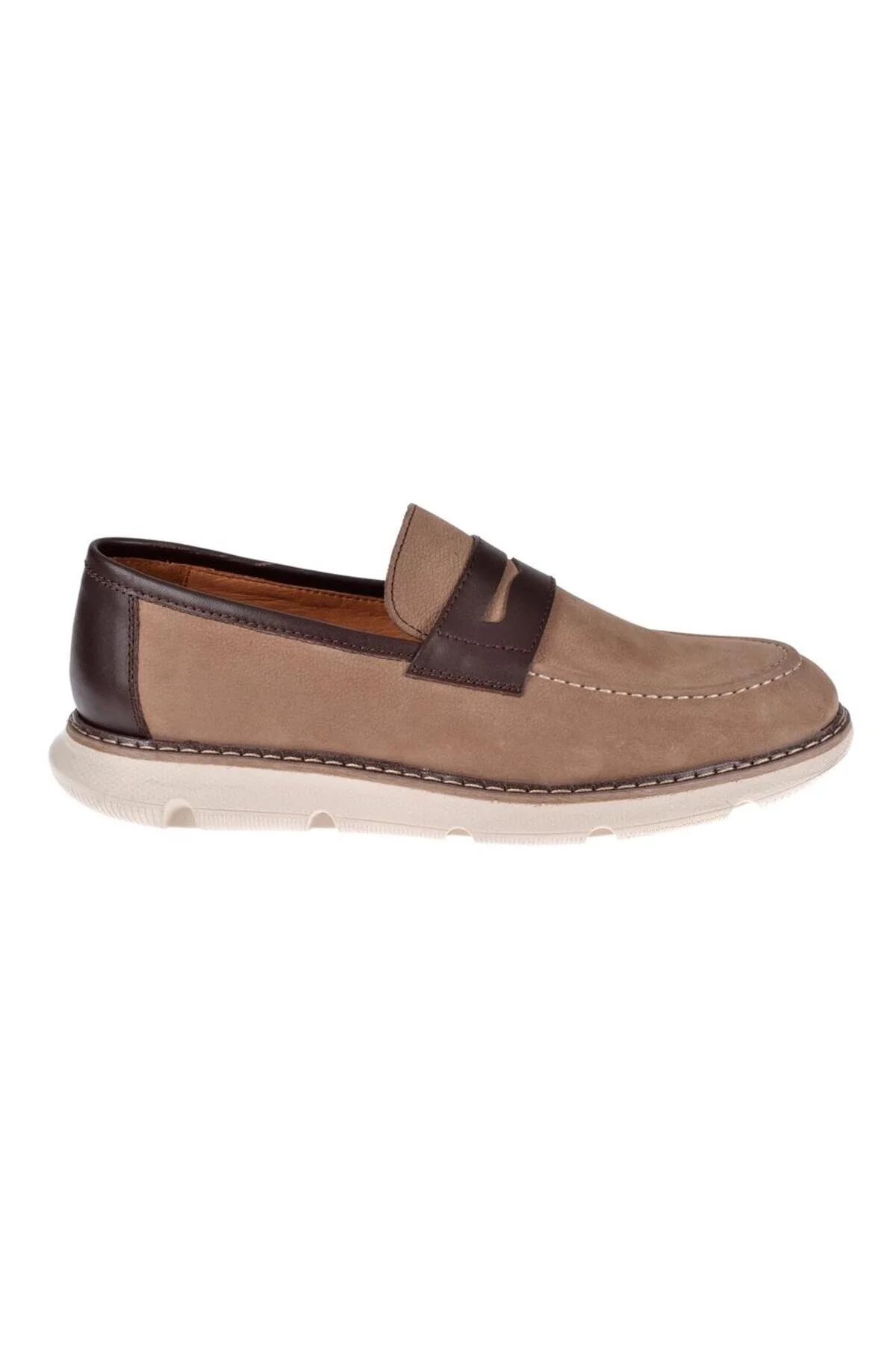 کفش کژوال روزانه نود مردانه چرمی واقعی AYK 023 SAND NUBUK پولمن pullman