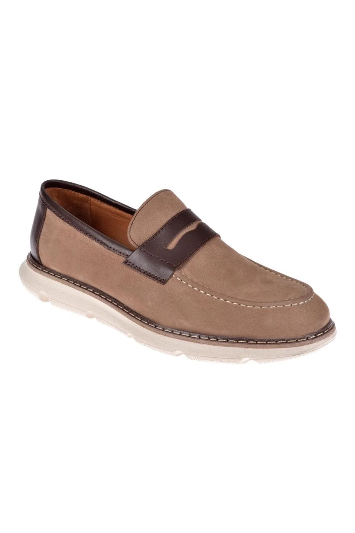 کفش کژوال روزانه نود مردانه چرمی واقعی AYK 023 SAND NUBUK پولمن pullman