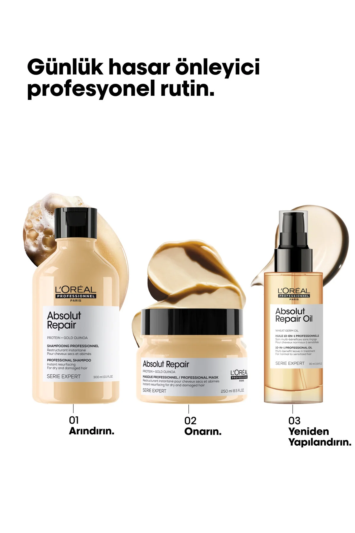 L'oreal Professionnel روغن مراقبت موی معجزه‌آسای 10 در 1 لورآل سری اکسپرت Absolut Repair برای موهای خشک