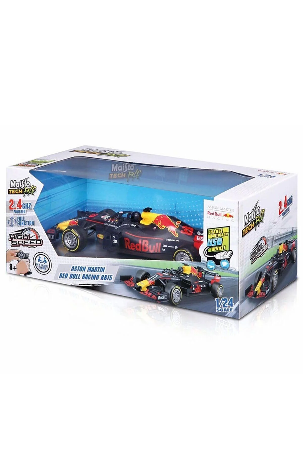 خودروی کنترل از راه دور ANGEL OF LIFE MAISTO TECH 1:24 ASTON MARTIN RED BULL RB15 F1 ماشین شده Genel Markalar