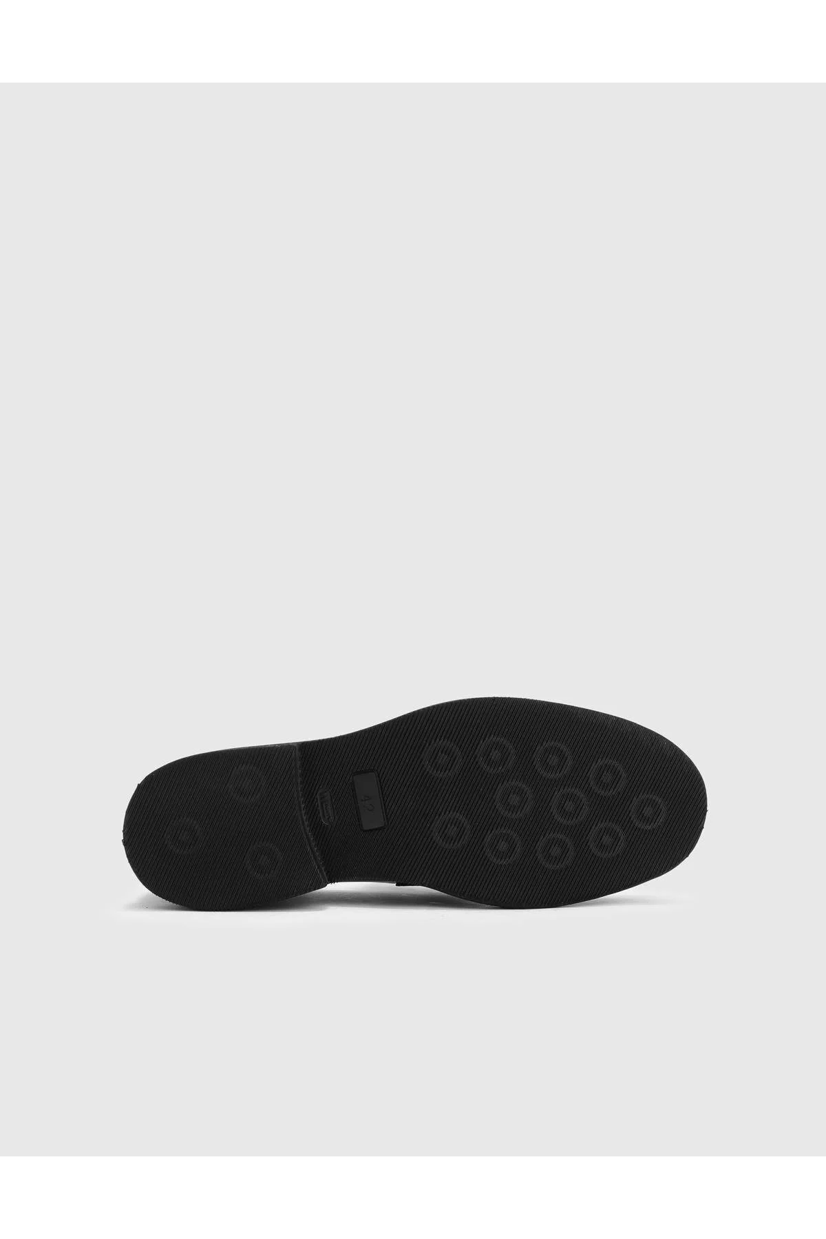 کفش مردانه LOAFER سیاه چرمی چاپی SERGIO GENUINE ایلوی İlvi
