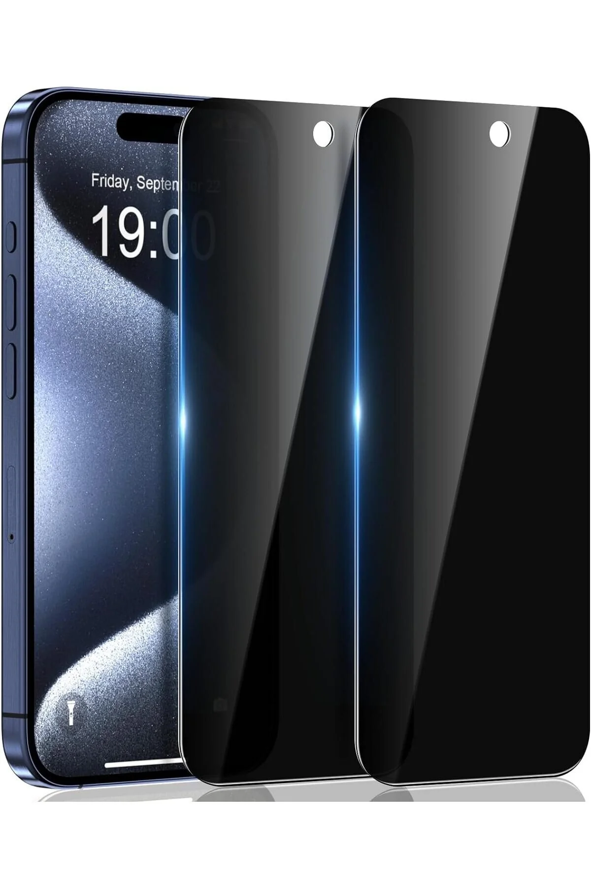 محافظ صفحه نمایش GHOST سازگار با APPLE IPHONE 15 PRO که به طور کامل شیشه های مخفی را می پوشاند فیبکس Fibaks