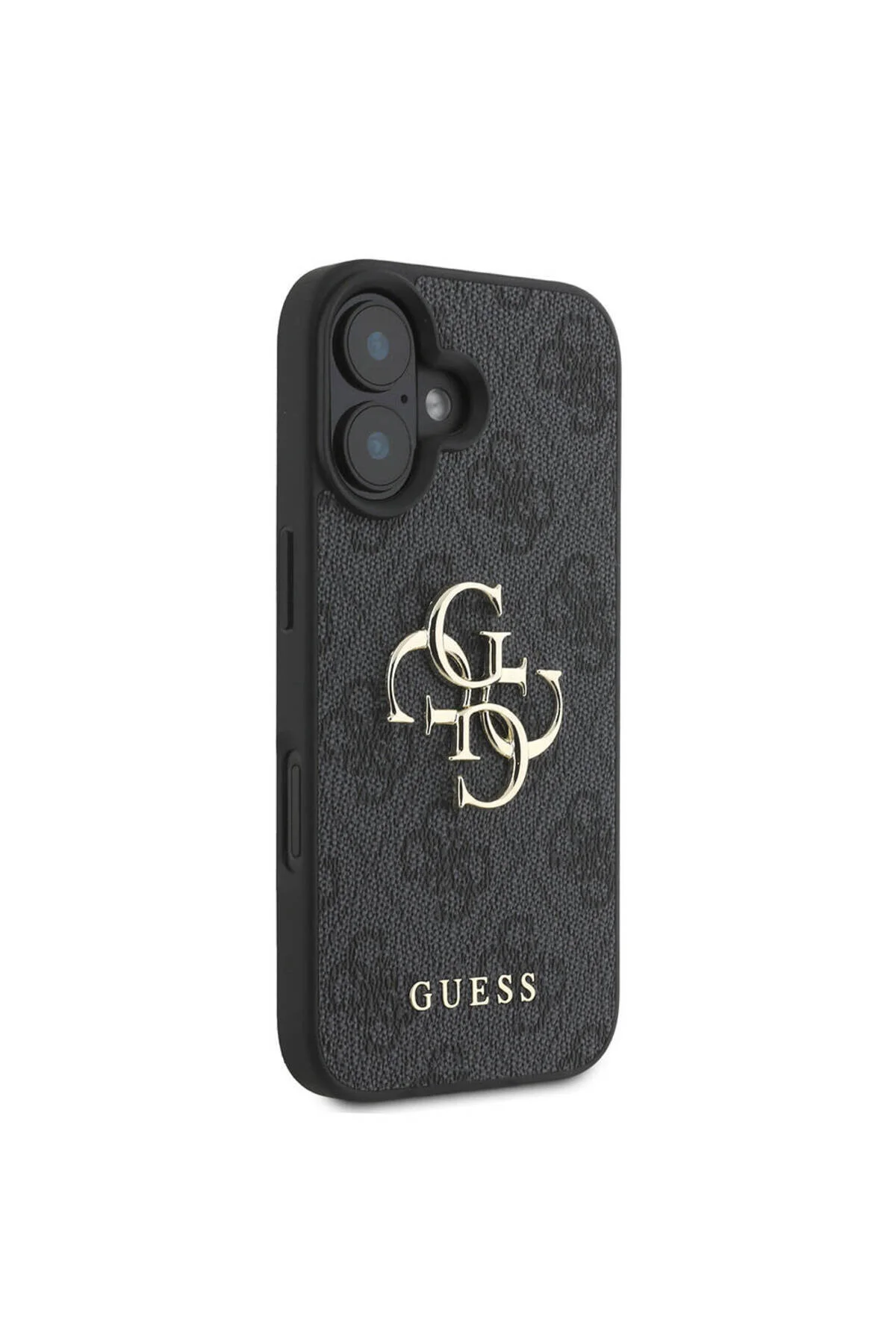 کاور و قاب IPHONE 16 CASE COMPATIBLE GUESS LICENSED PU چرمی 4G PATTERNED METAL LARGE AND TEXT LOGO مشکی Guess