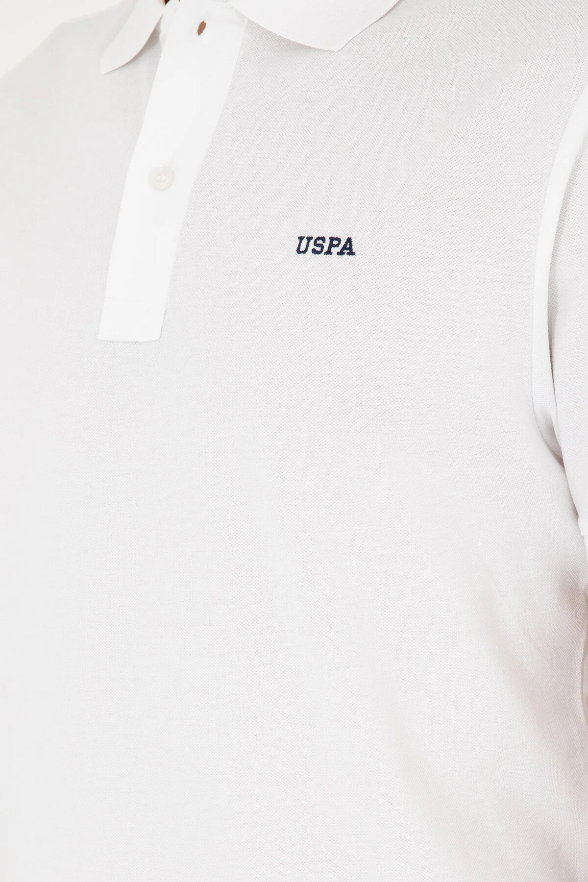 تی شرت یقه پولو آبی مردانه پایه سفید یو اس U.S. Polo Assn.