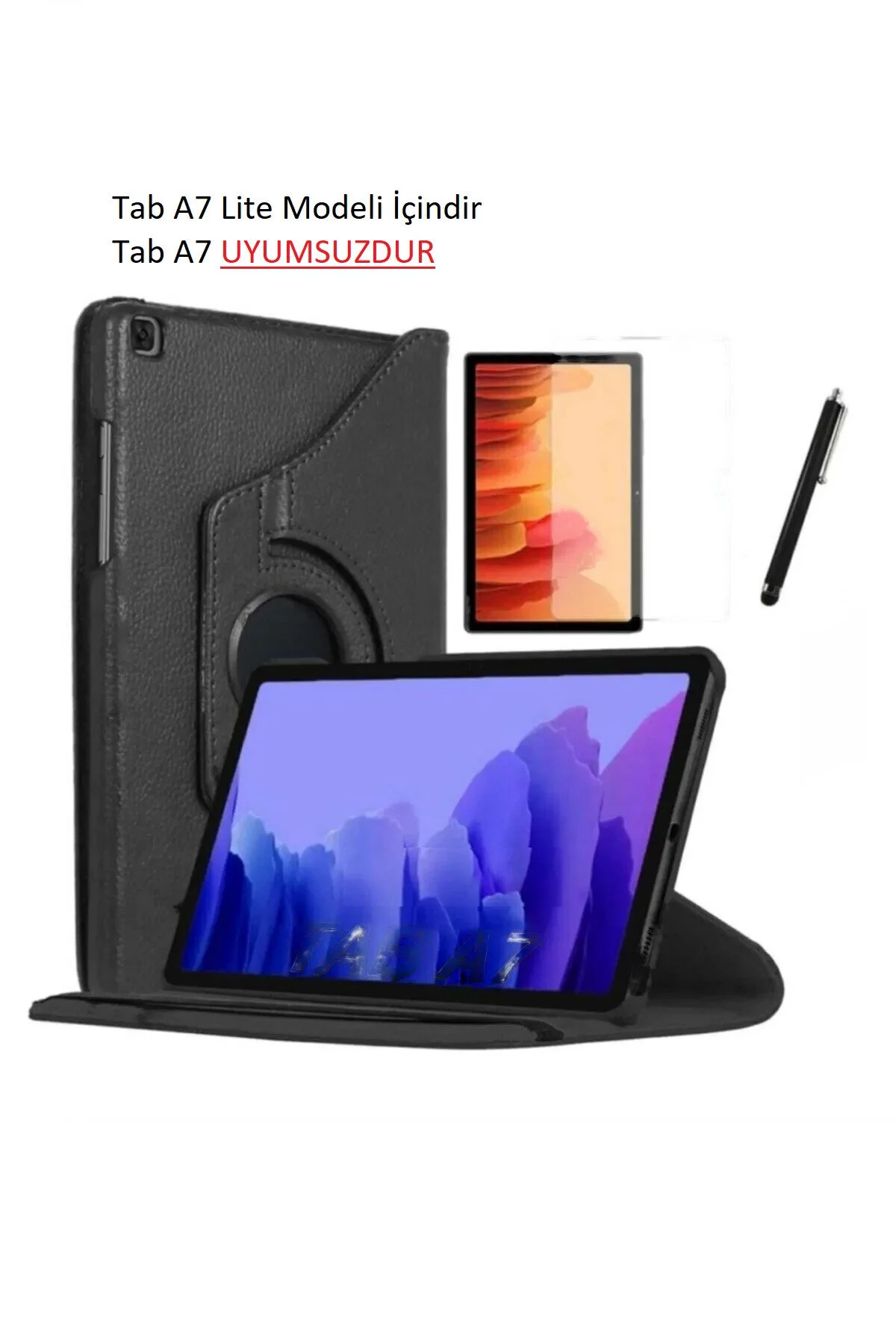 کاور تبلت قاب قابل چرخش سازگار + محافظ صفحه قلم 8.7 اینچی GALAXY TAB A7 LITE T225 فیبکس Fibaks