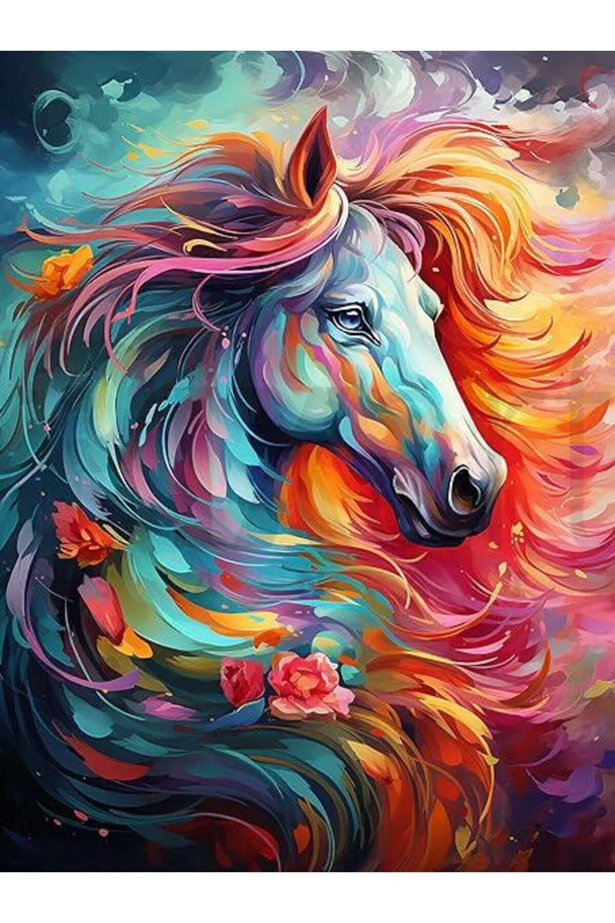 پازل سه بعدی نقاشی رنگ روغن اسب 40X50 PIXART ART DIAMOND MOSAIC PAINTING ترکیه pixartsanat