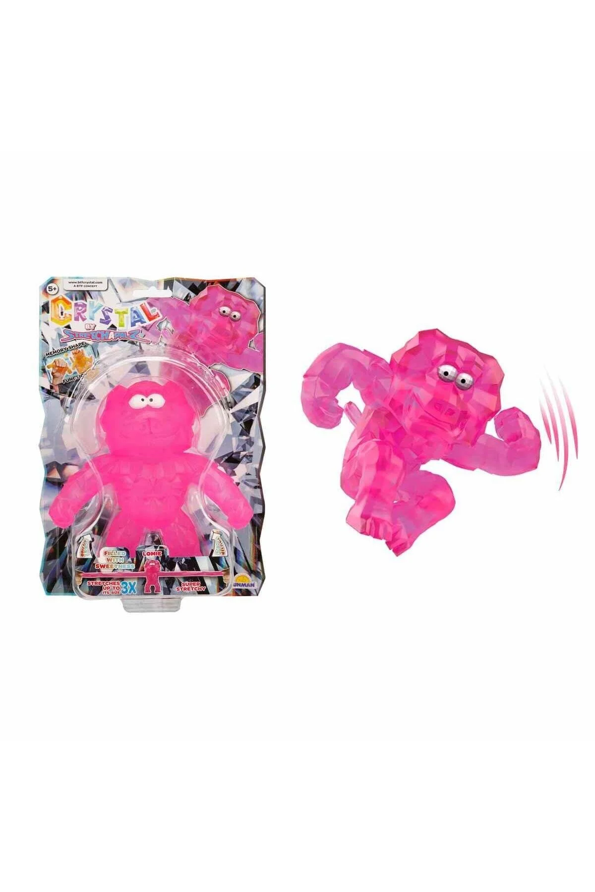 اسباب بازی های فیگور شخصیت کشش کریستال انعطاف پذیر شکل 14 سانتی متر LOMIE PINK 1 قطعه TOYFEST