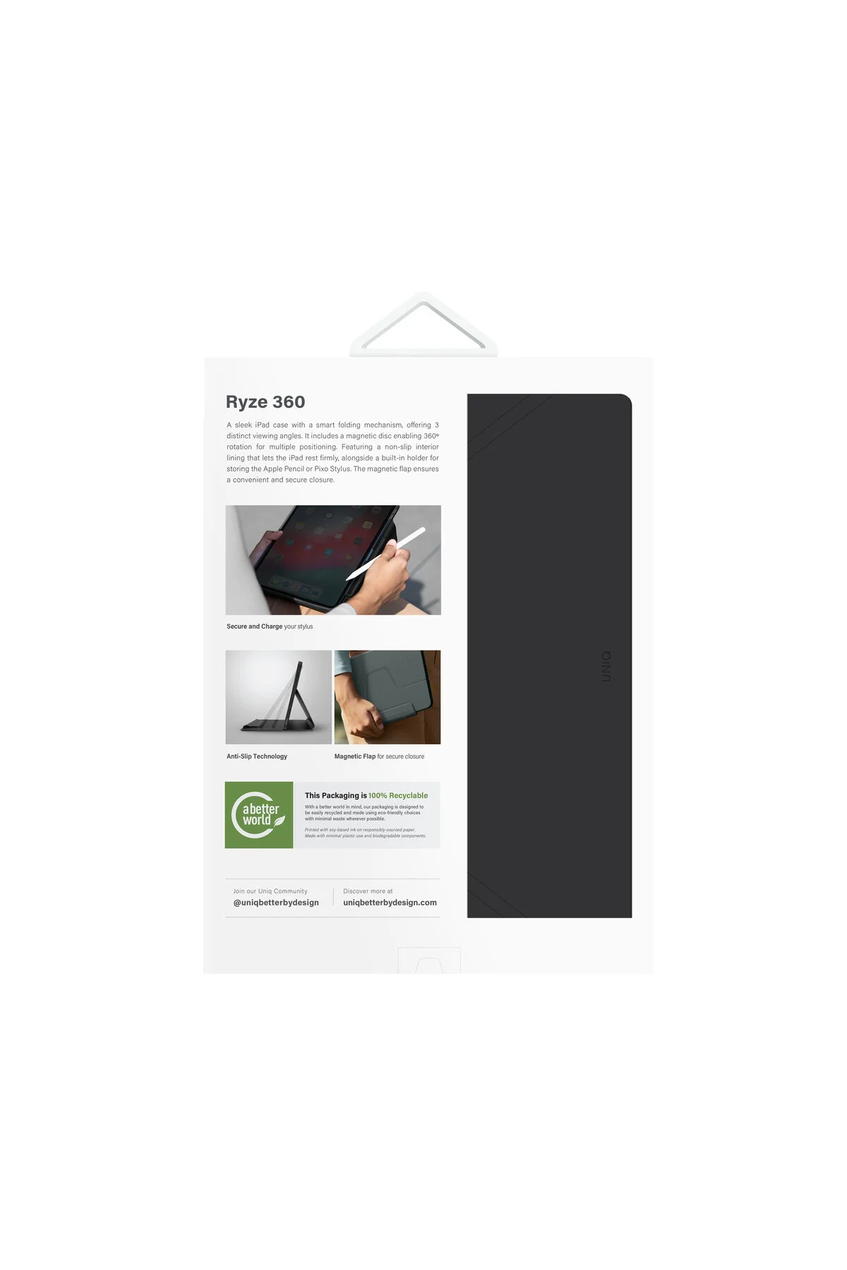 کاور تبلت IPAD PRO 11 M4 CHIP TABLET CASE SERIES RYZE طراحی تاشو با قابلیت چرخش 360 درجه پایه UNIQ Better By Design