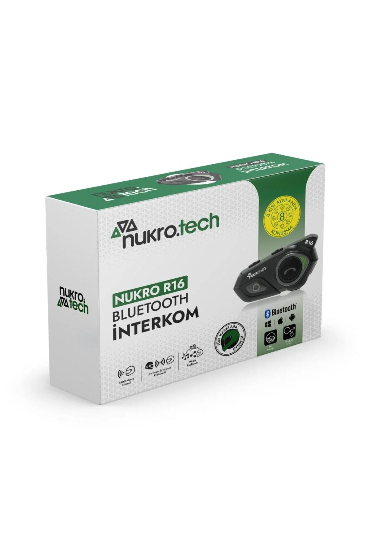 اینترکام NUKRO R16 BLUETOOTH 8 PERSON INTERCHOM مجموعه Nukrotech