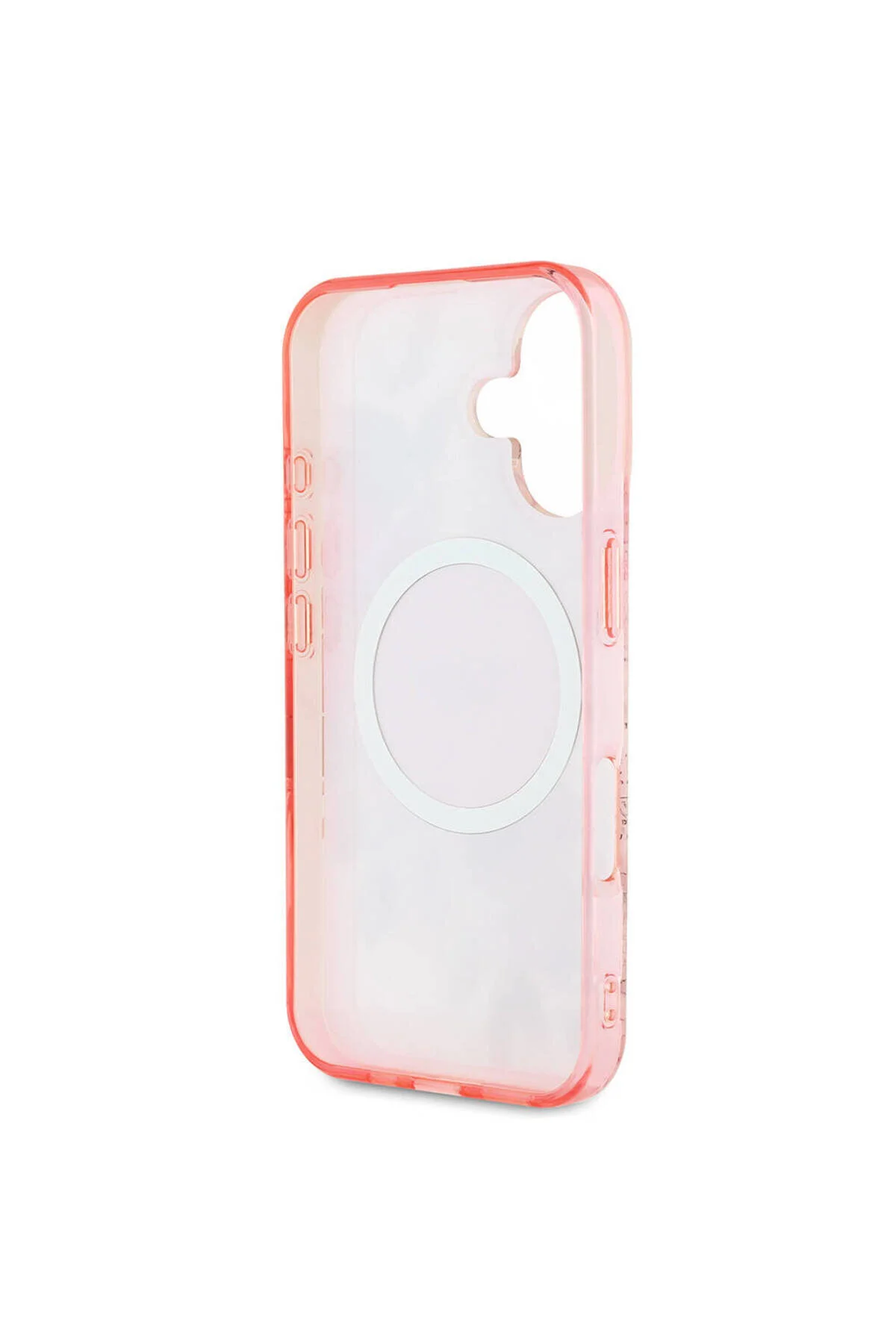 کاور و قاب IPHONE 16 سازگار با مجوز IML چاپ شده آرم فونت FLOWER PINK Guess