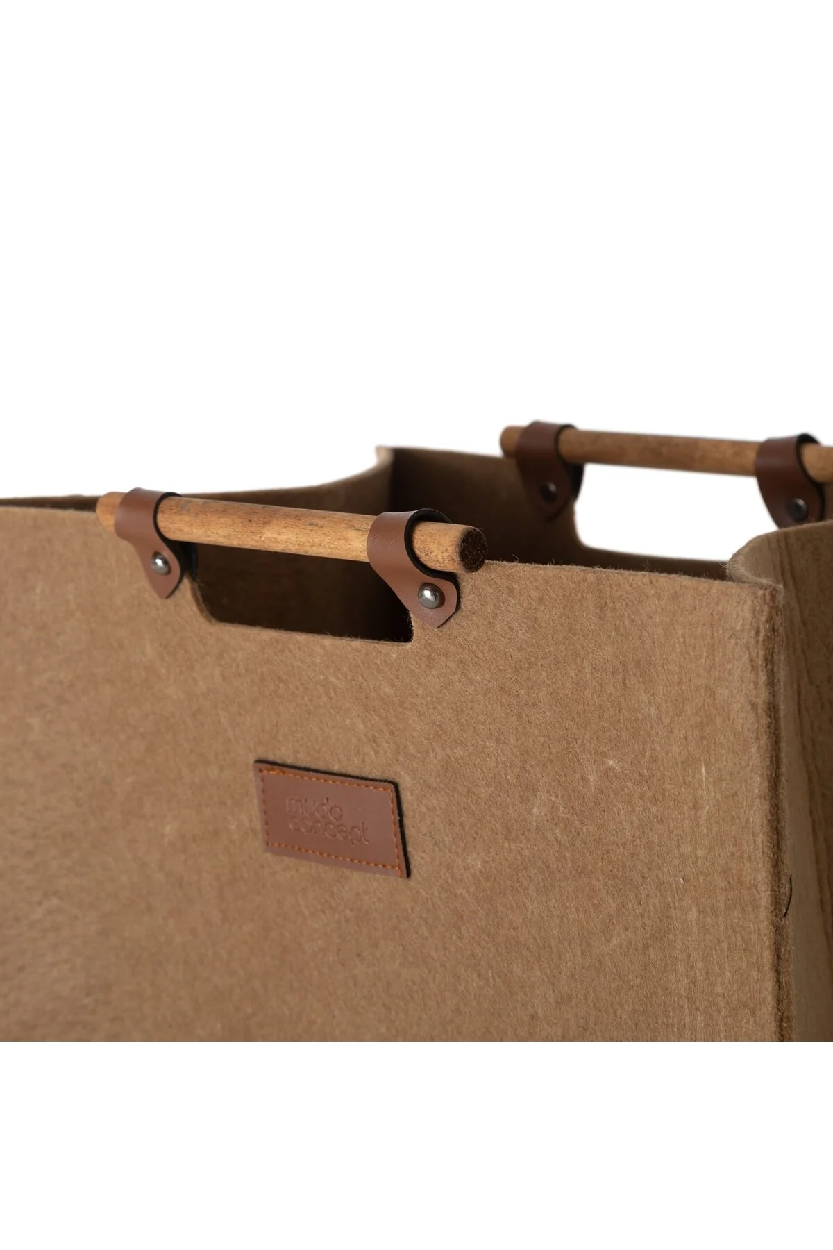 سبد رخت چند رنگ Dodie Felt Laundry Basket Dark بژ 295X375X525 Mudo Concept