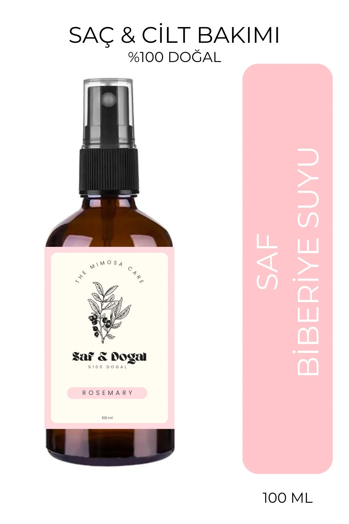 تونیک مو با آب رزماری ۱۰۰٪ خالص و طبیعی ۱۰۰ میلی‌لیتر - The Mimosa Care