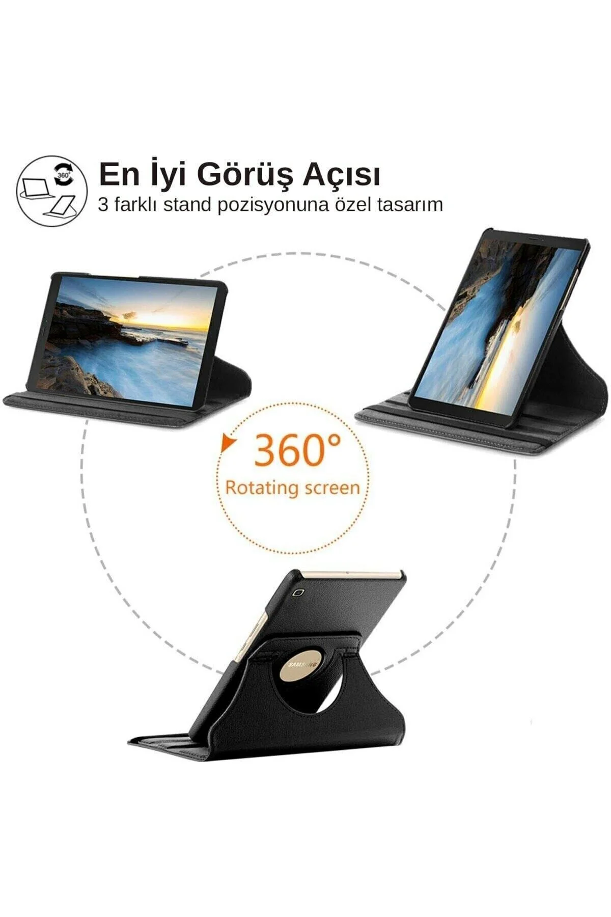 کاور تبلت قاب قابل چرخش سازگار + محافظ صفحه قلم 8.7 اینچی GALAXY TAB A7 LITE T225 فیبکس Fibaks
