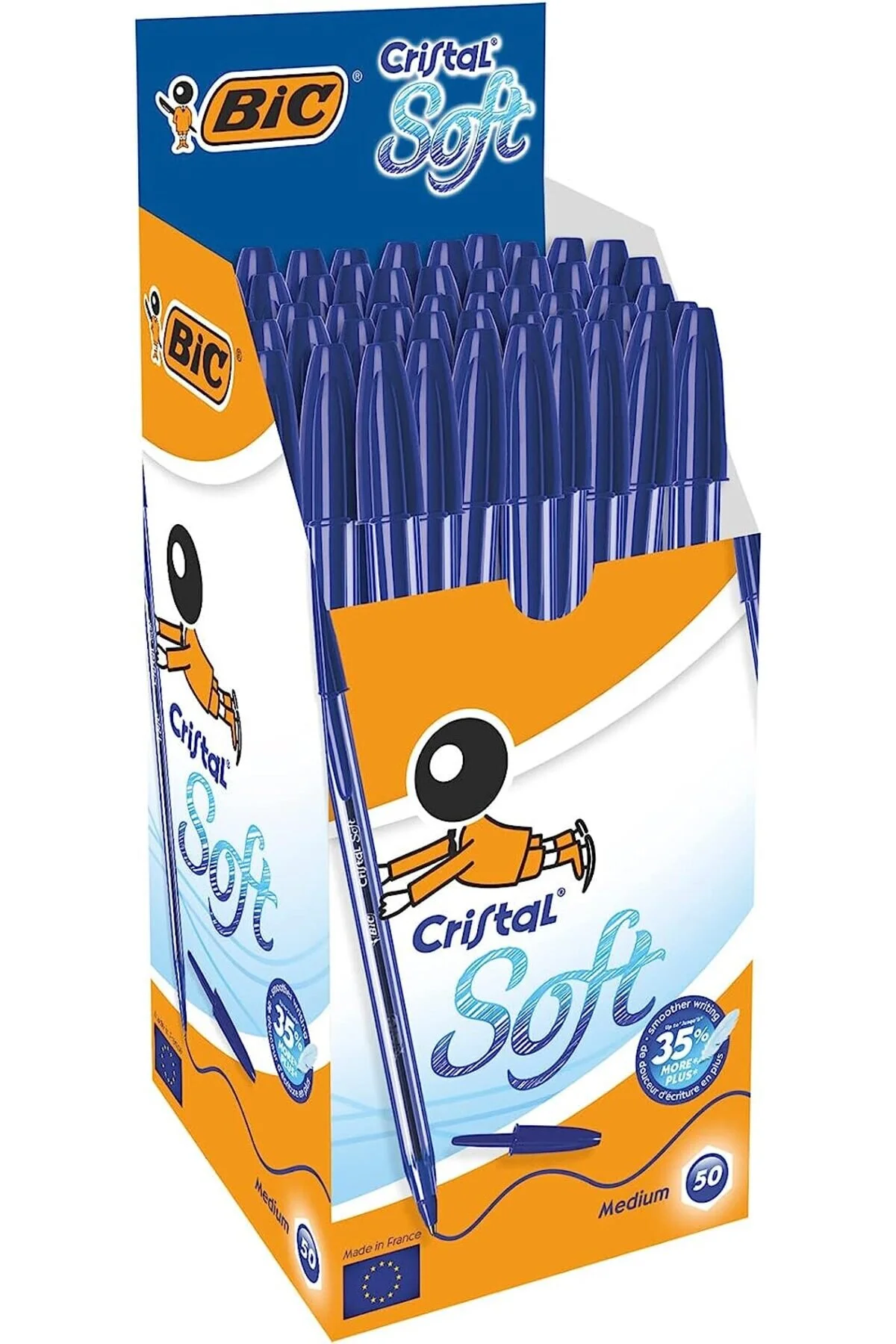 کاغذ و قلم هنری آبی توپ نرم کریستال 50 قطعه 1.2 میلی متر بیک Bic