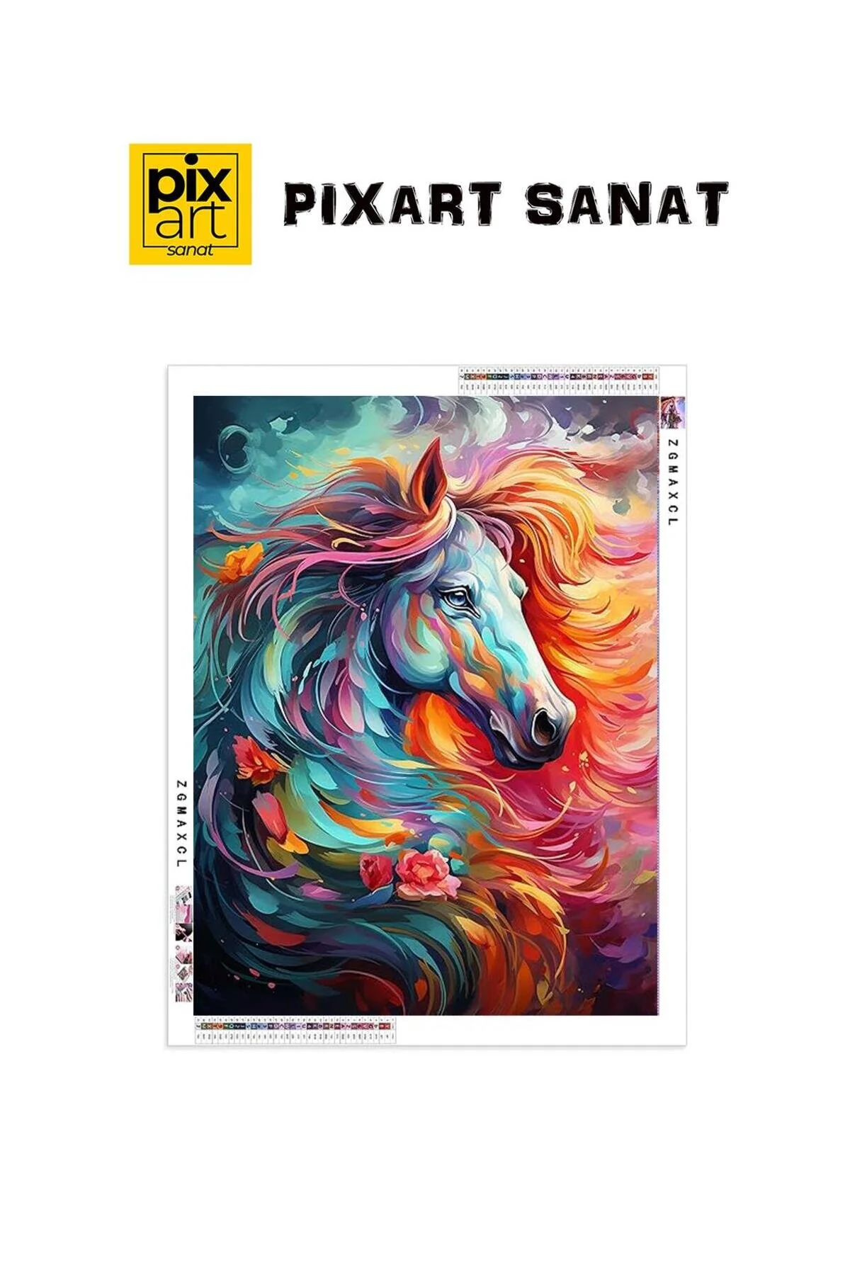 پازل سه بعدی نقاشی رنگ روغن اسب 40X50 PIXART ART DIAMOND MOSAIC PAINTING ترکیه pixartsanat