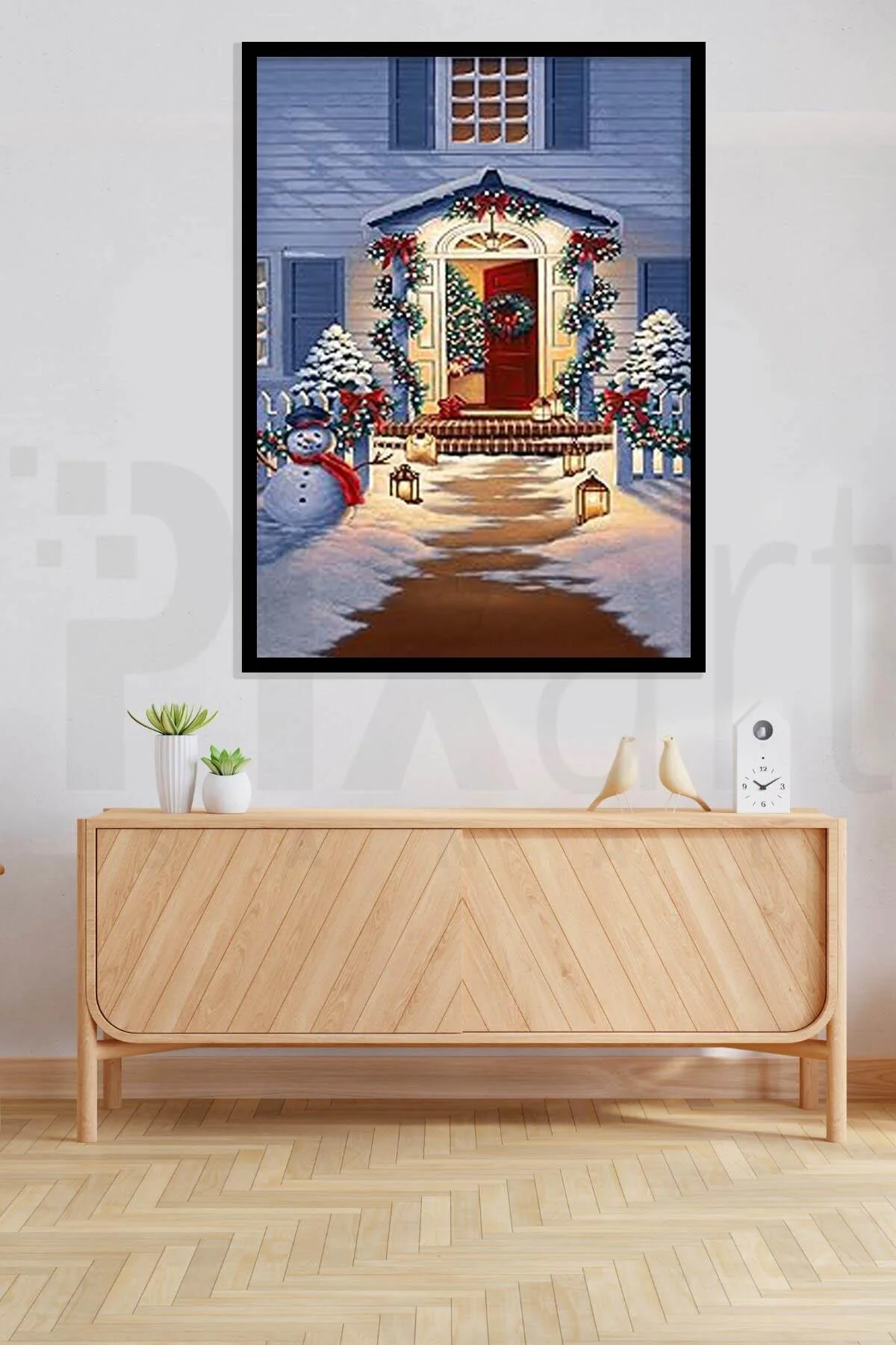 پازل سه بعدی خانه تزئین شده کریسمس 30X40 PIXART ART DIAMOND PAINTING TURKEY Genel Markalar