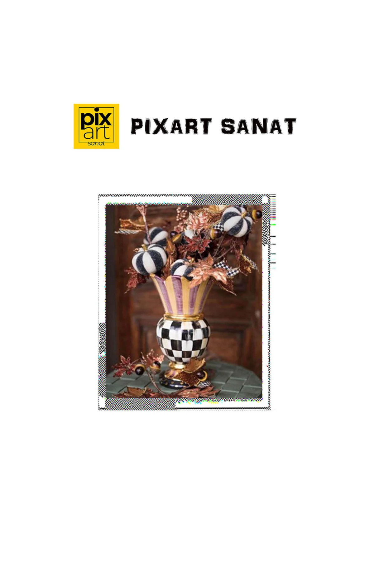 پازل سه بعدی گلدان مکنزی پیکسارت هنر موزاییک الماس نقاشی ترکیه 41 51 pixartsanat