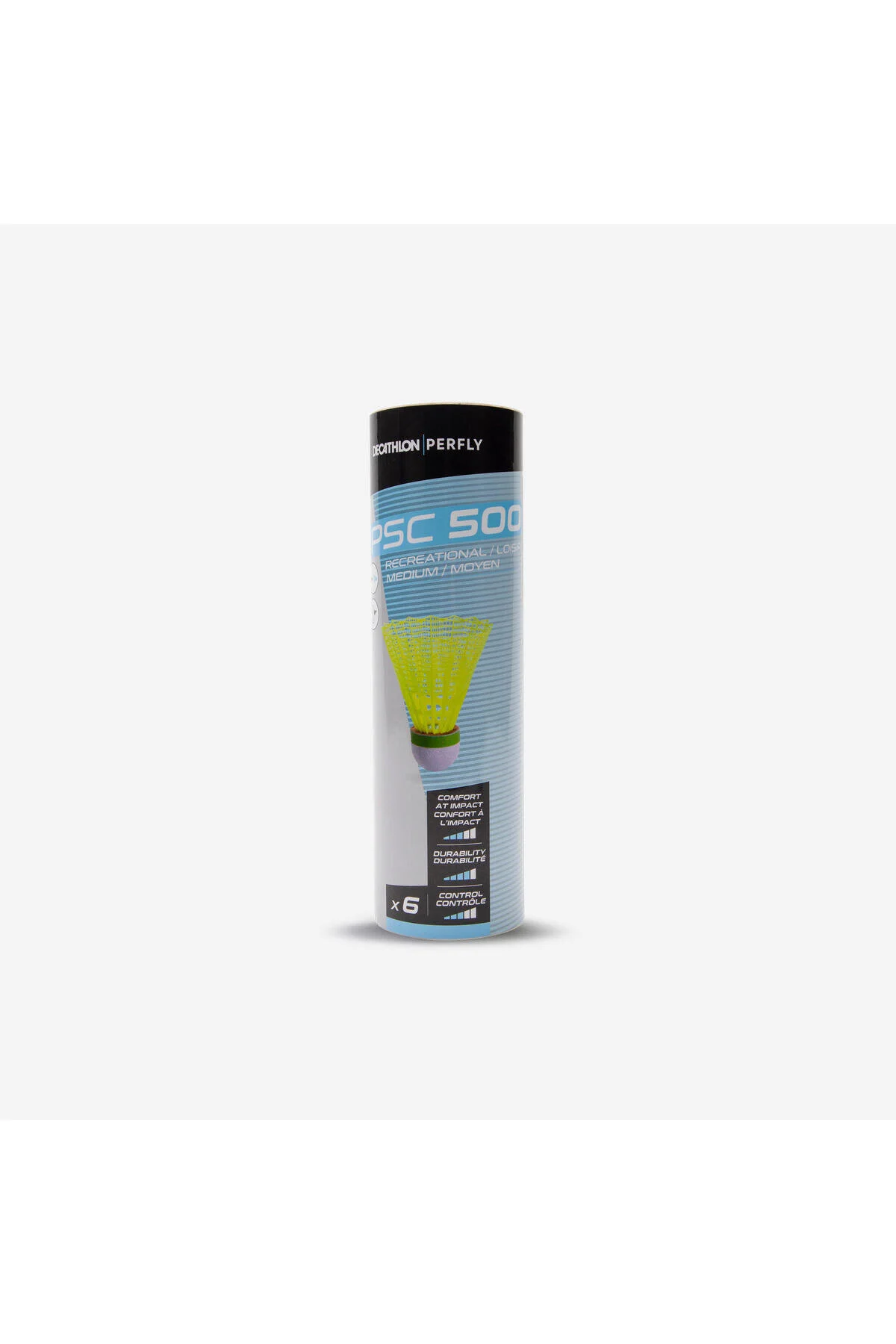 توپ بدمینتون زرد کاملاً متوسط ​​ 6 PACK PSC 500 دکتلون Decathlon