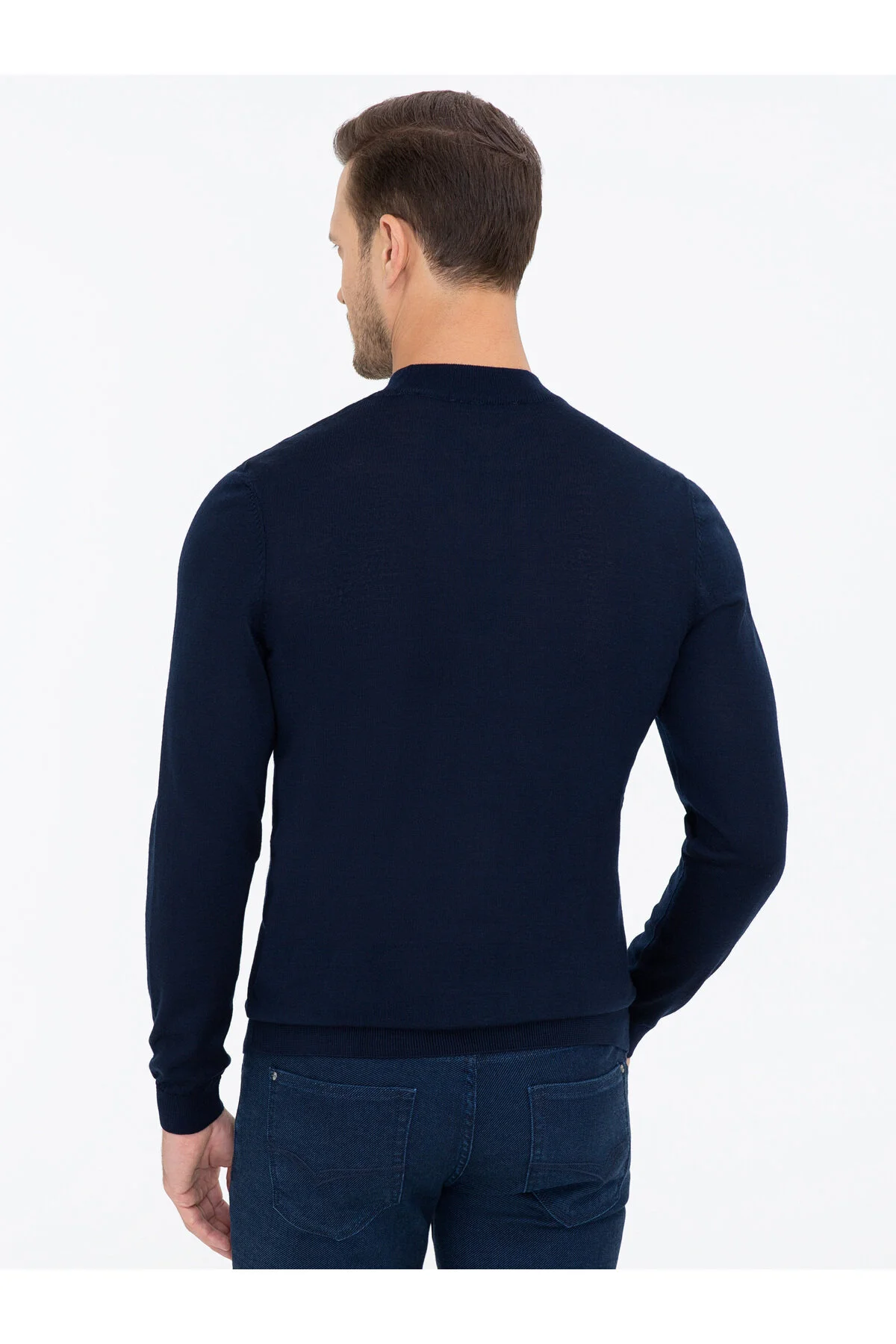 پلیور یقه لباس فیشن اسکینی آبی SLIM FISHERMAN COLLAR BASING LOWEAR 50237039 VR033 کاشارل Cacharel