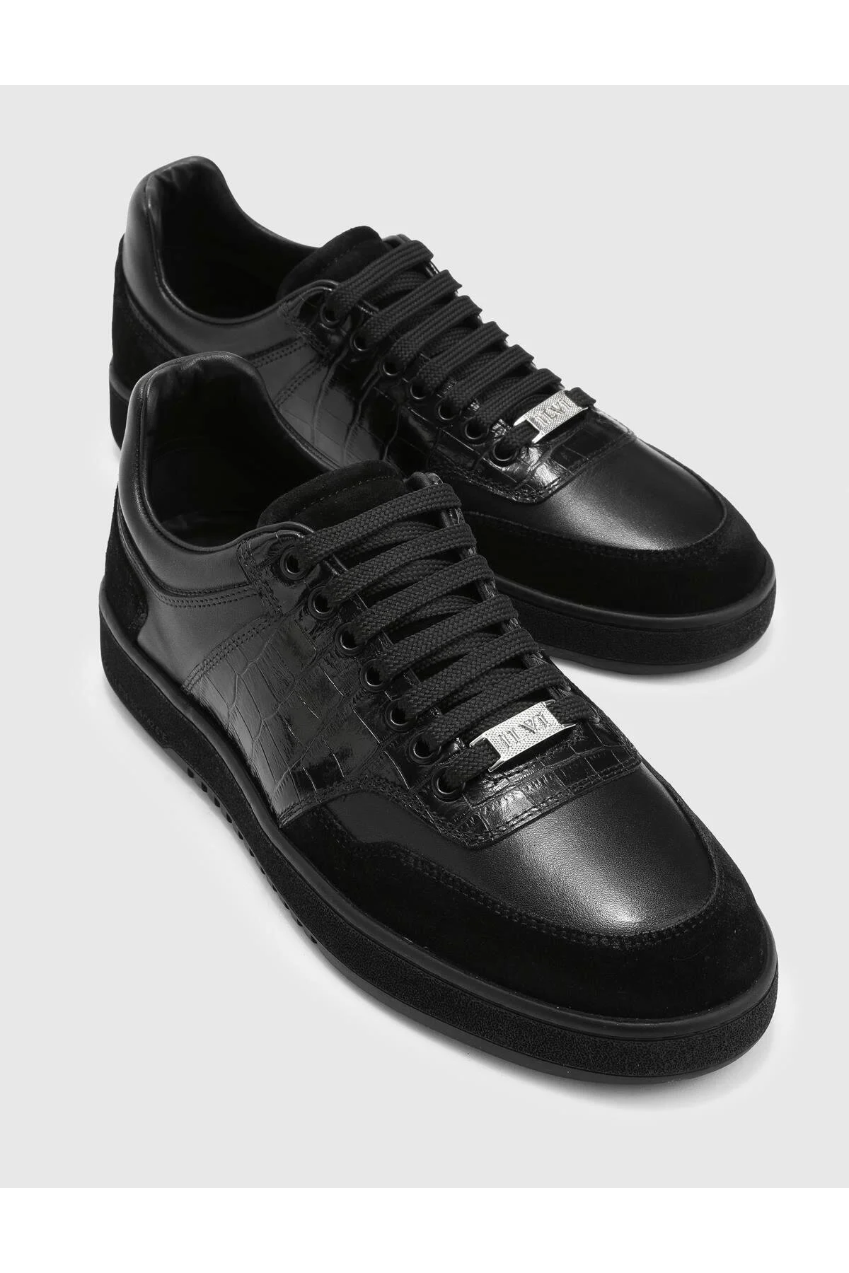 کفش مردانه ورزشی مشکی LIONEL GENUINE CROCHO LEATHER ایلوی İlvi