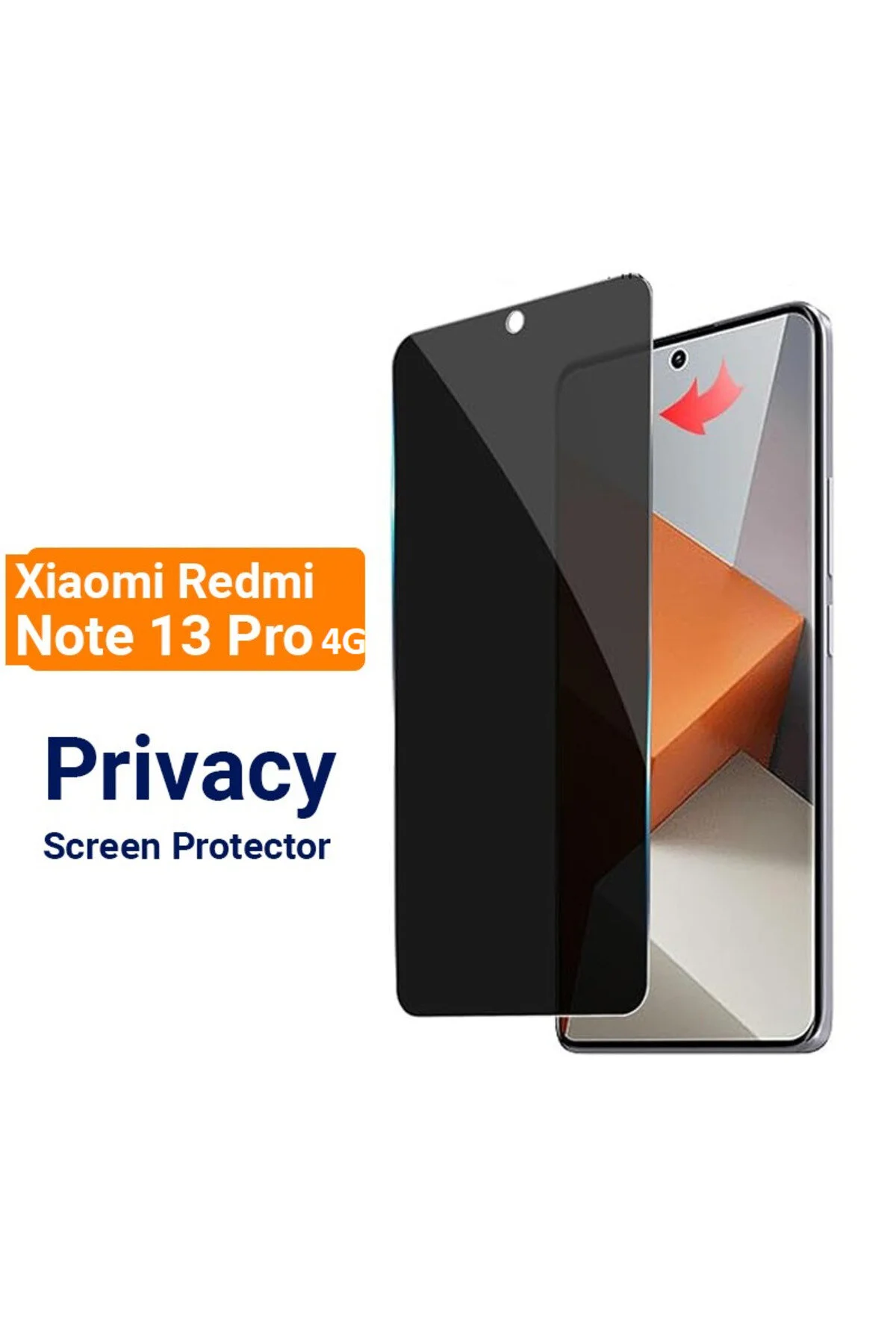 محافظ صفحه نمایش شیشه ای نشکن با پوشش کامل REDMI NOTE 13 PRO 4G فیلتر حریم خصوصی GHOST فیبکس Fibaks