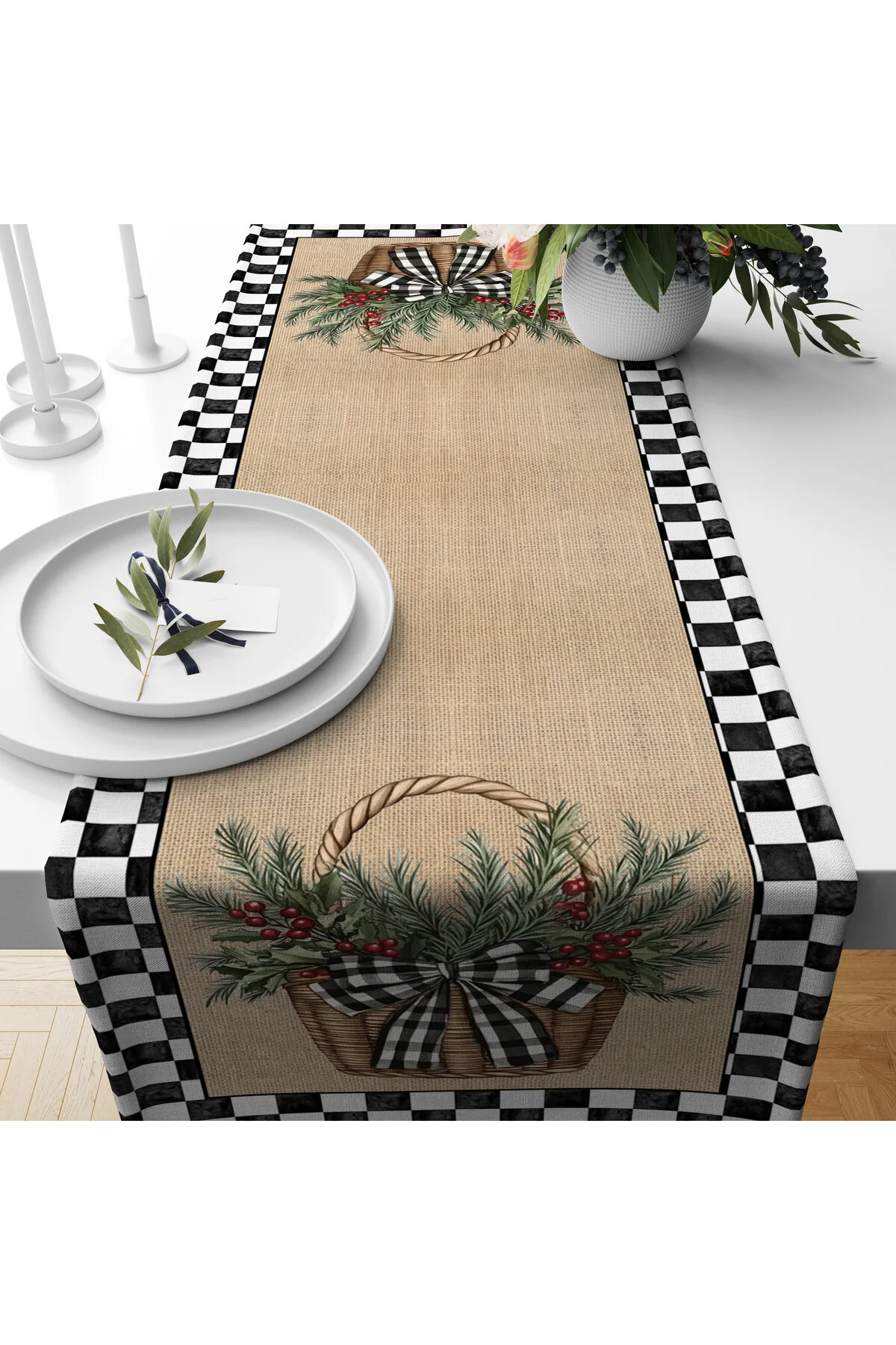 رانر و زیر بشقابی کریسمس CHRISTMASTIAN GRAND 40X140 CM VELVET RUNNER Evmila