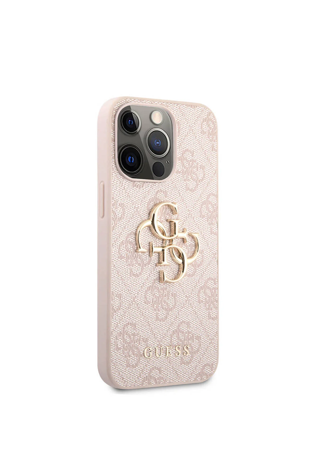 کاور و قاب IPHONE 13 PRO MAX COMPATIBLE CASE GUESS LICENSED PU چرمی 4G PATTERN METAL LARGE AND TEXT LOGO PINK Guess