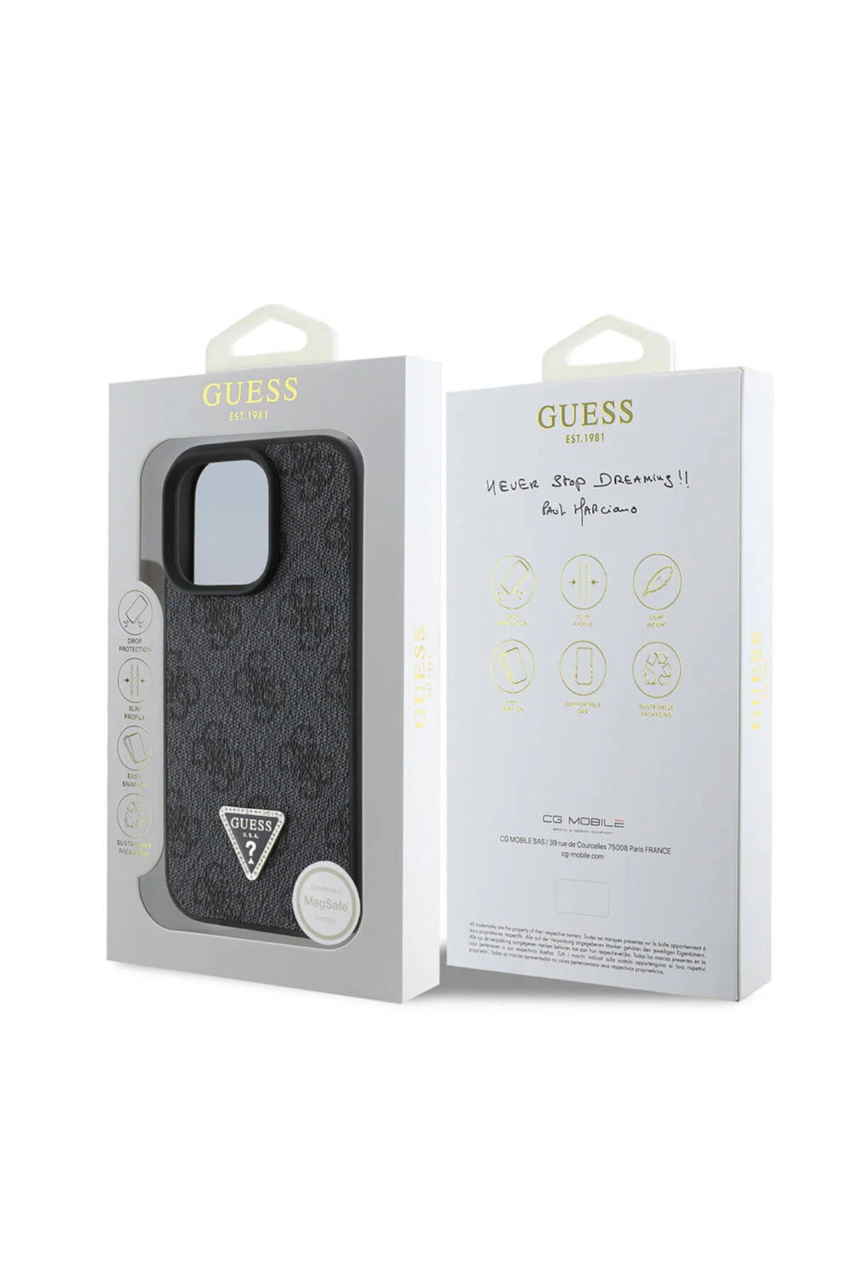 کاور و قاب IPHONE 16 PRO MAX CASE GUESS دارای مجوز MAGSAFE FEATURE PU HEAT Guess