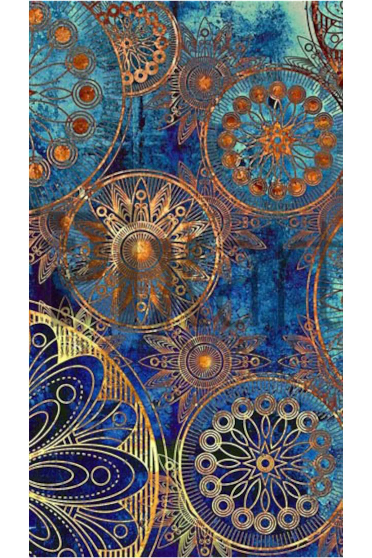 پازل سه بعدی الگوهای آبی و طلایی PIXART ART DIAMOND PAINTING 40 60 pixartsanat