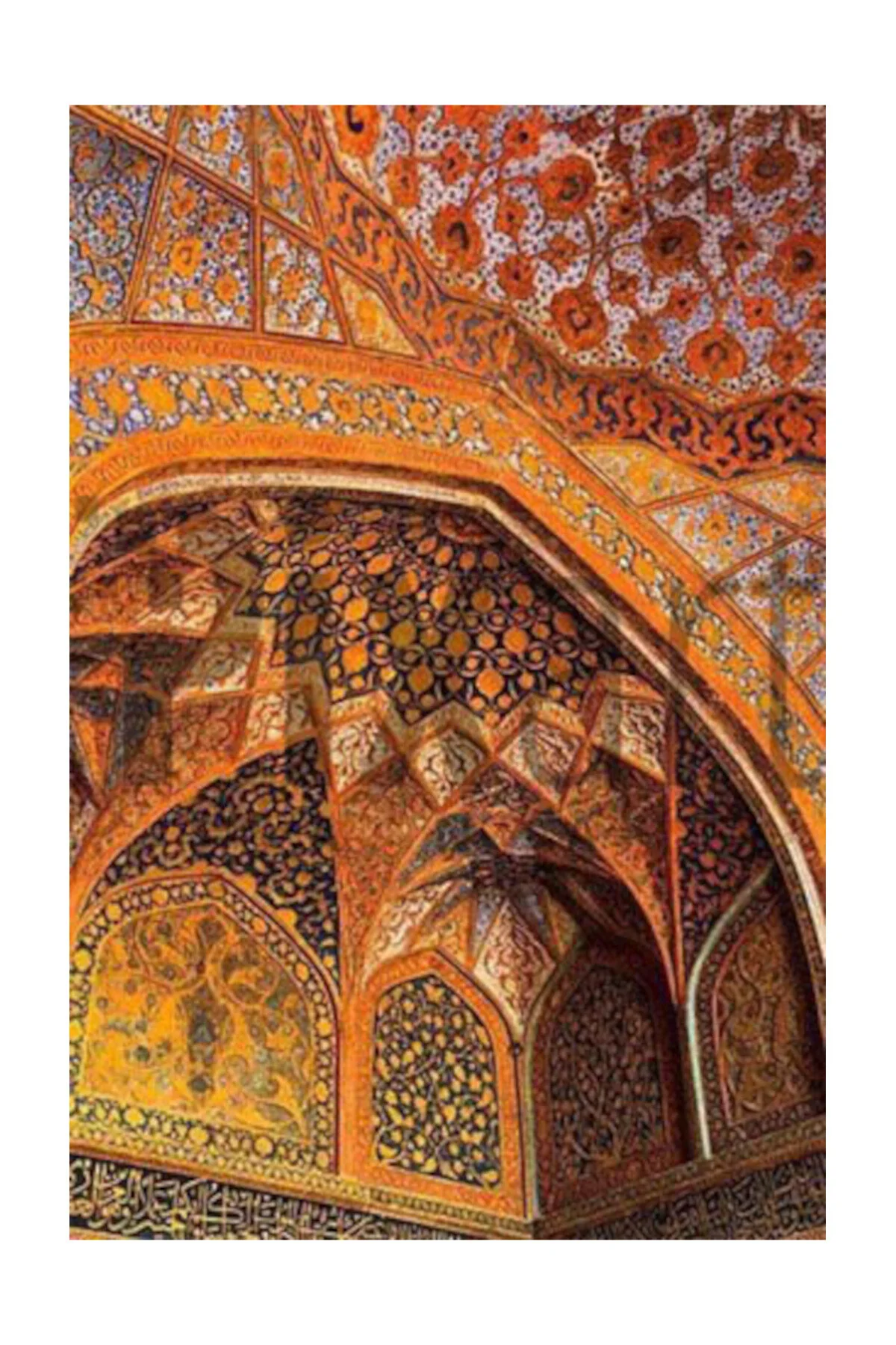 پازل سه بعدی نقوش اسلیمی نارنجی PIXART ART DIAMOND PAINTING 40 60 pixartsanat