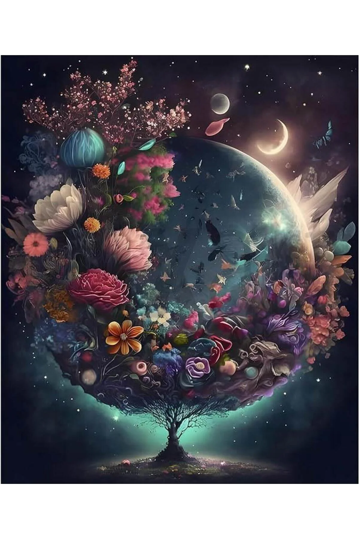 پازل سه بعدی FLOWER PLANET 40X50 PIXART ART DIAMOND PAINTING EGC 193 Genel Markalar