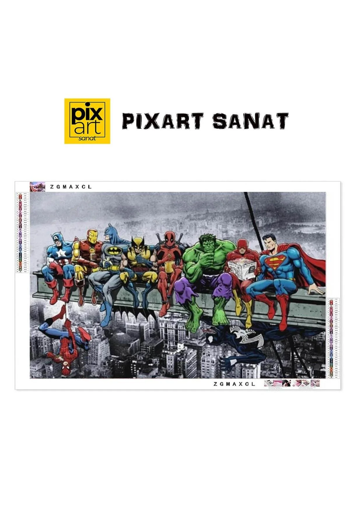 پازل سه بعدی SUPERHEROES 50X25 PIXART ART DIAMOND PAINTING Genel Markalar