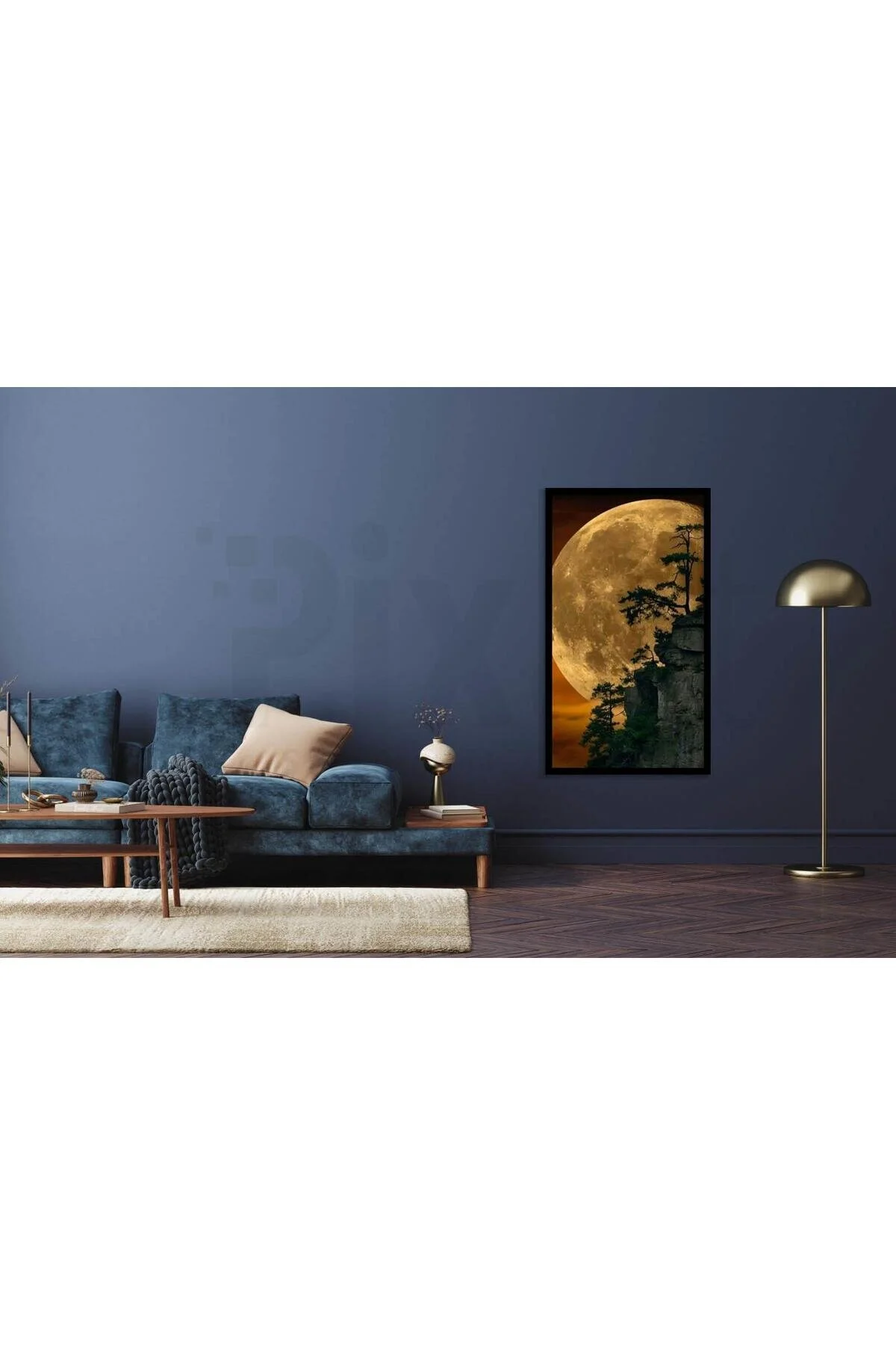 پازل سه بعدی ماه کامل قرمز 35X58 PIXART ART DIAMOND PAINTING Genel Markalar